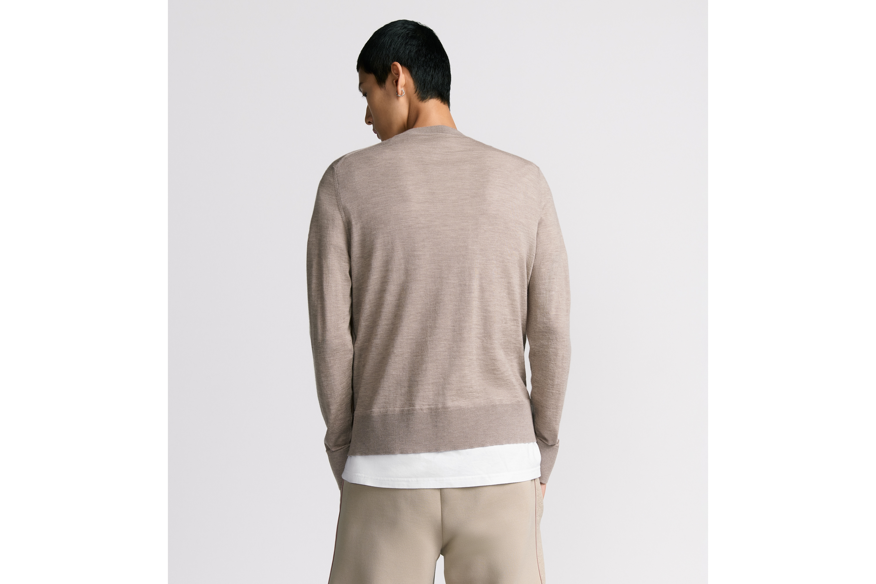 look_image_alt_prefix CD Icon 라운드 넥 스웨터 베이지 캐시미어 저지 E09