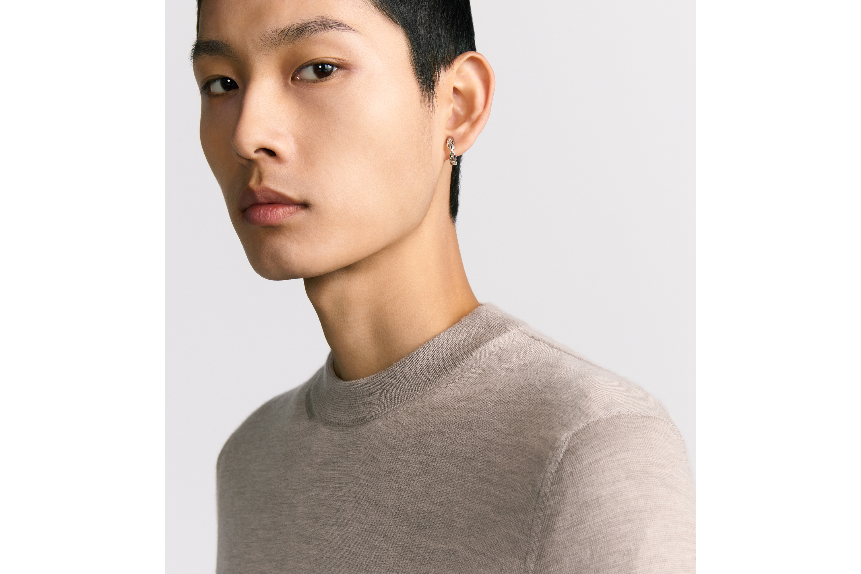 look_image_alt_prefix CD Icon 라운드 넥 스웨터 베이지 캐시미어 저지 E10