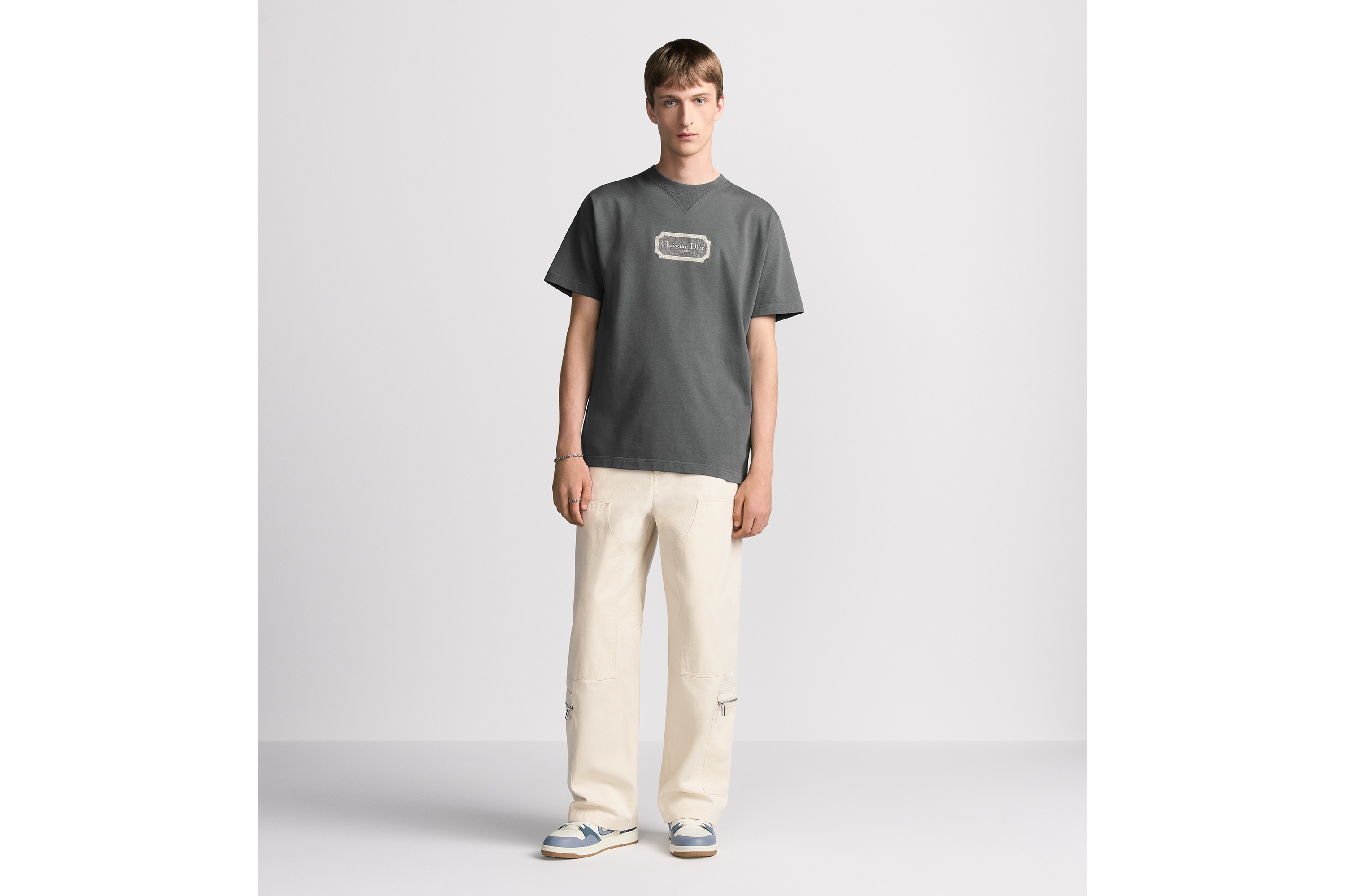 look_image_alt_prefix Christian Dior Couture 티셔츠, 캐주얼 핏 그레이 코튼 저지 E08