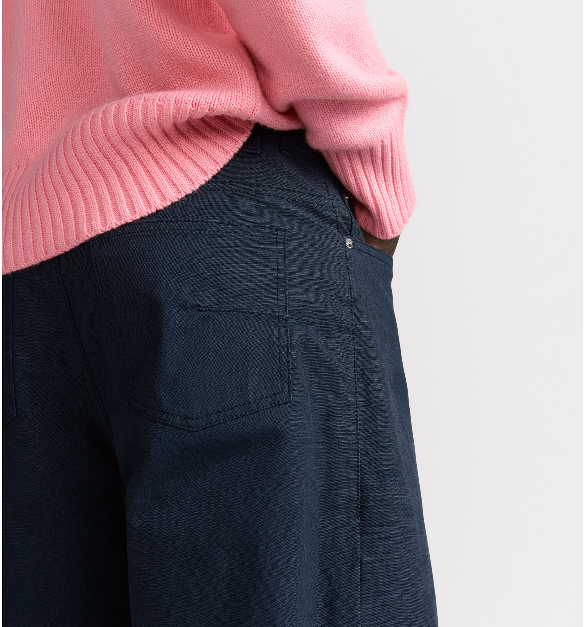 DIOR AND LEWIS HAMILTON WideLeg Jeans Navy Blue Cotton DIOR
