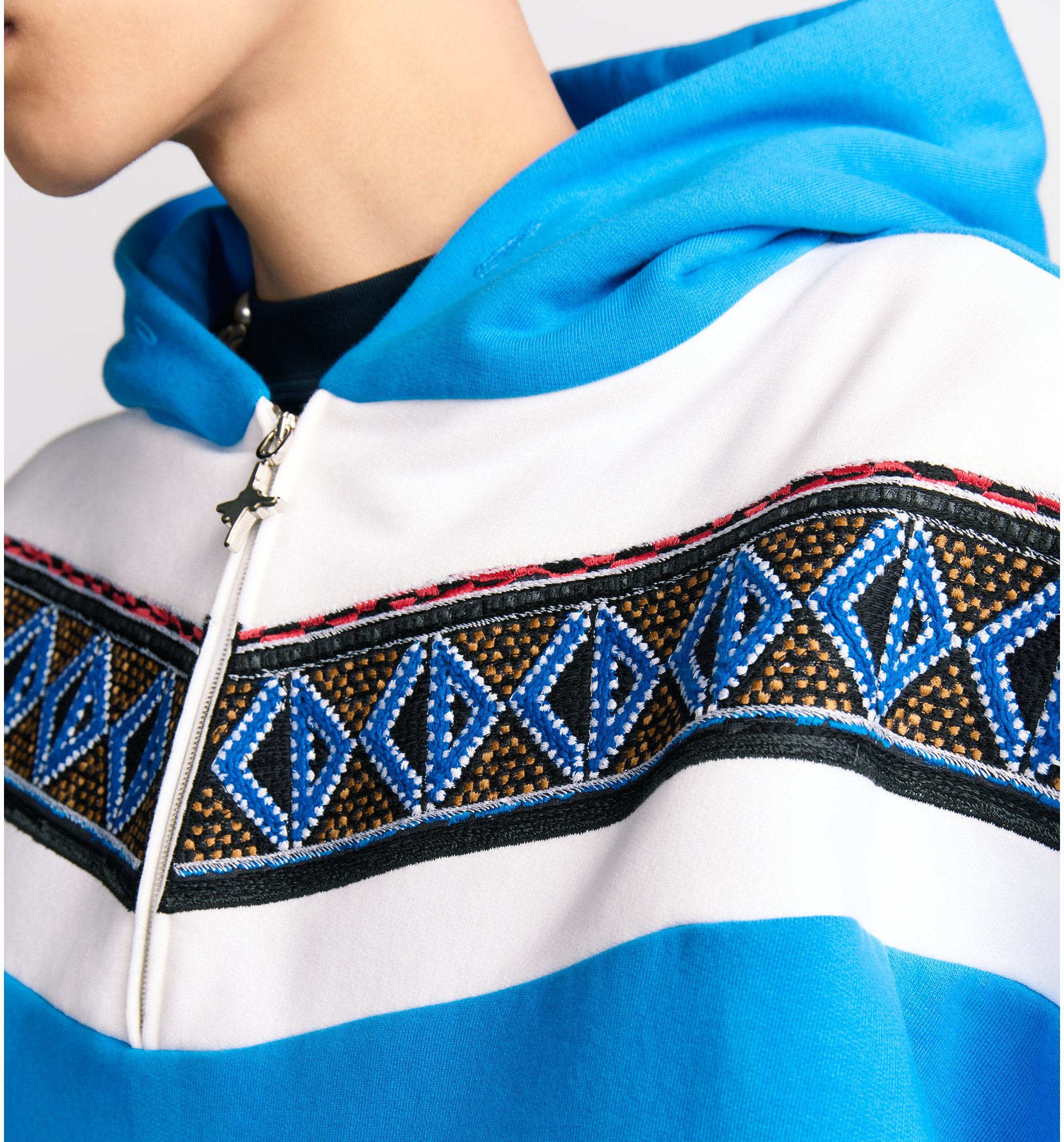 aria_look DIOR AND LEWIS HAMILTON CD Diamond Hooded Sweatshirt Three quarter opened view