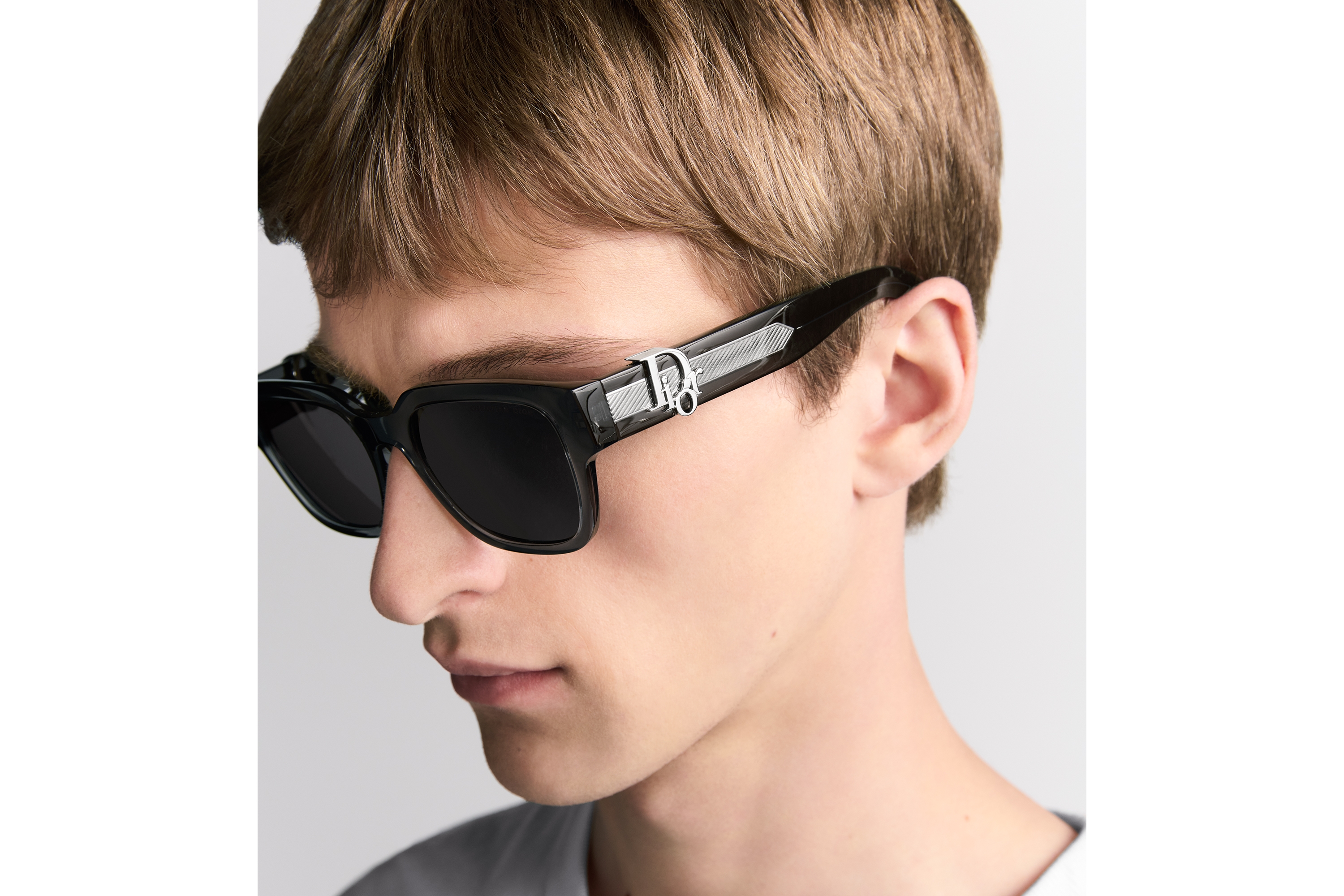 Dior Oblique S1I Lunettes de soleil carrées noir transparent E30