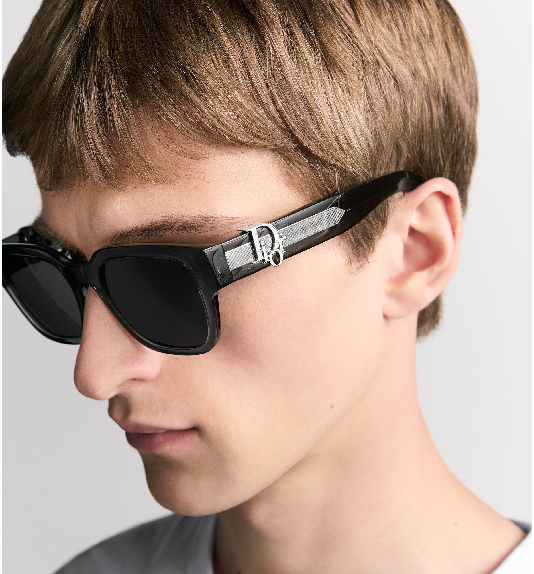 DiorOblique S1I Transparent Black Square Sunglasses | DIOR