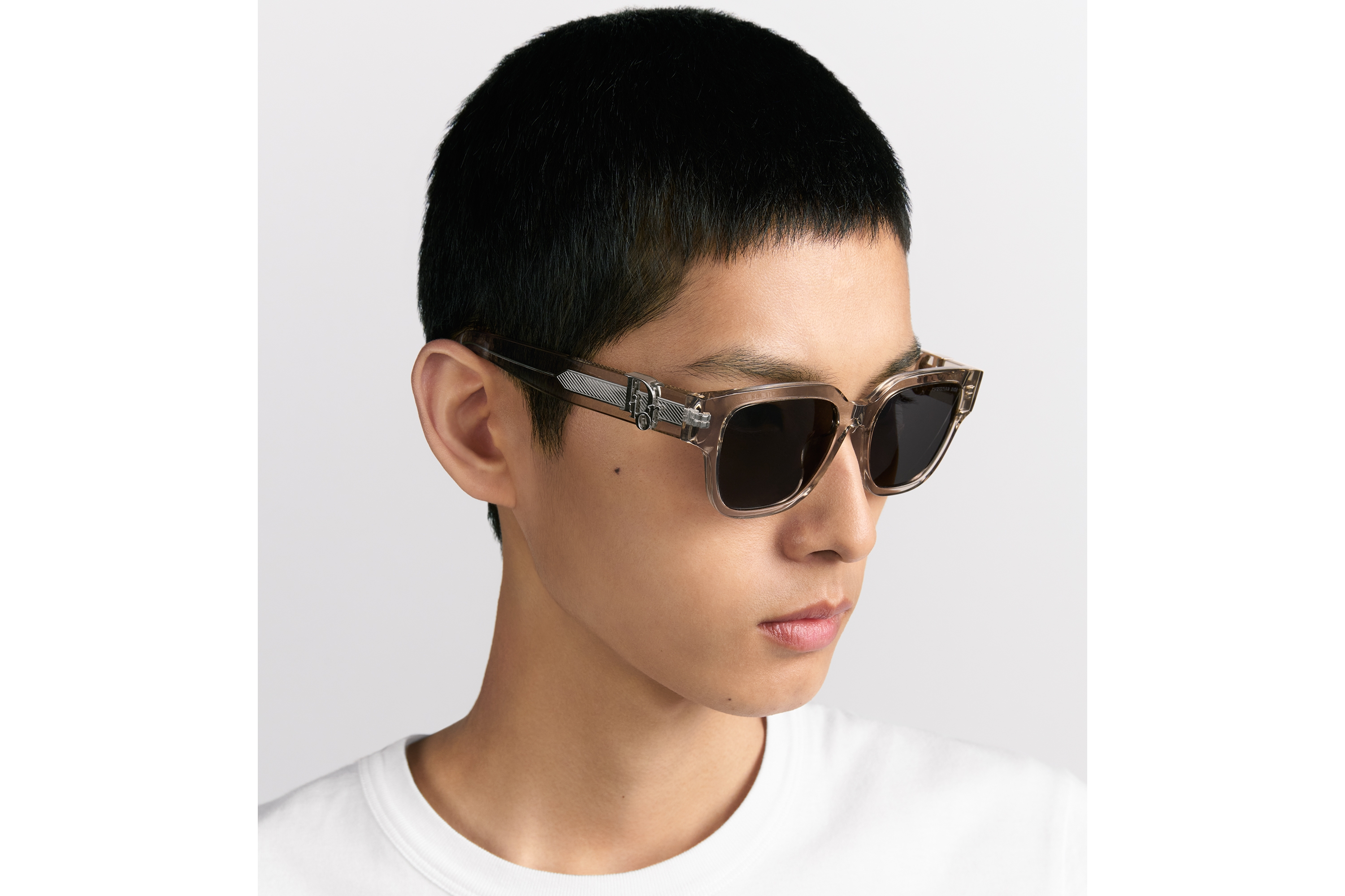 Dior Oblique S1F Transparent Beige Square Sunglasses E29