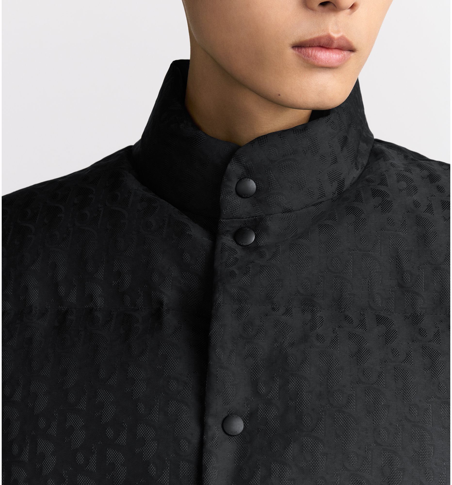 aria_look Dior Oblique Lightweight Puffer Vest Three quarter opened view