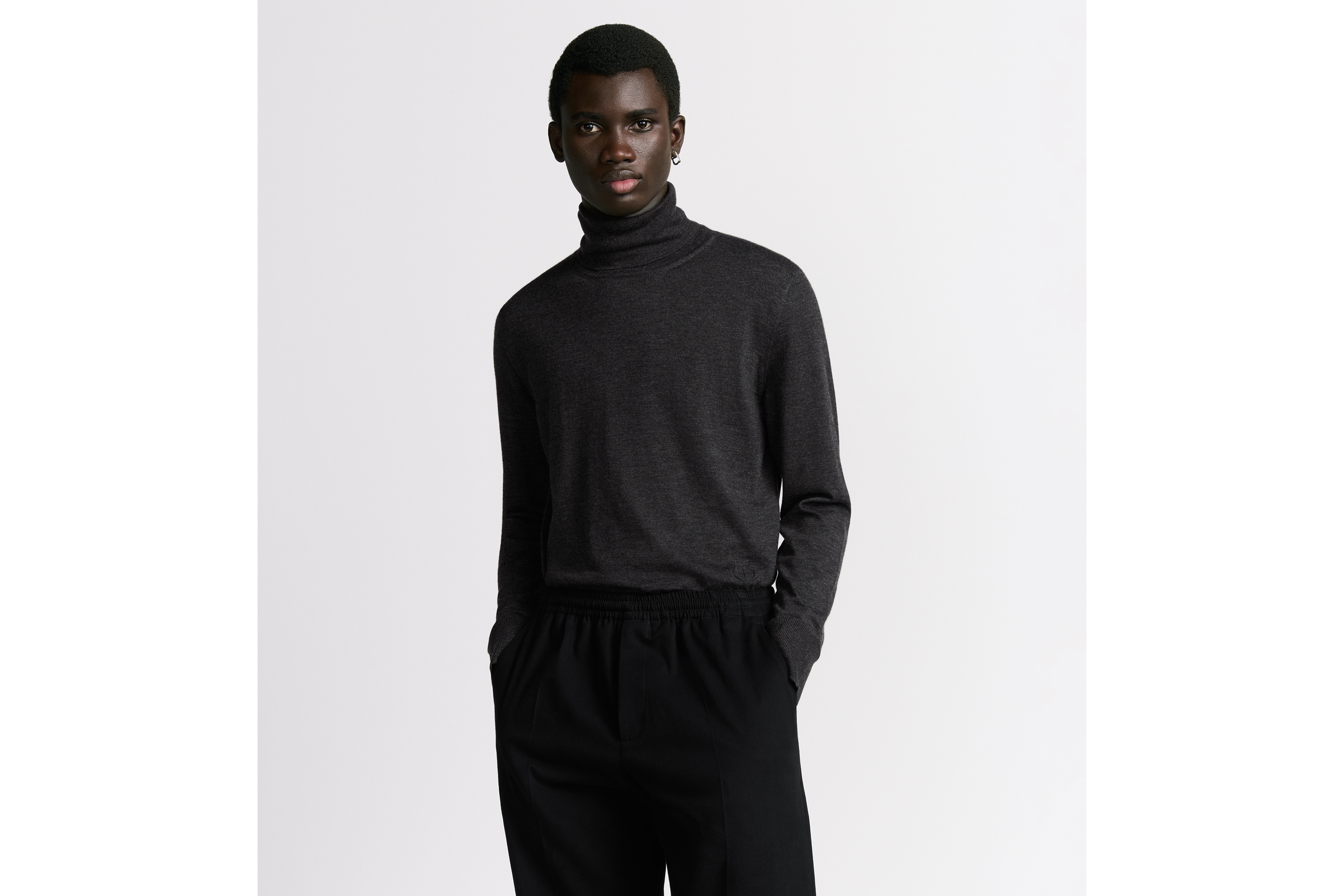 Look CD Icon Turtleneck Sweater Gray Cashmere Jersey E07