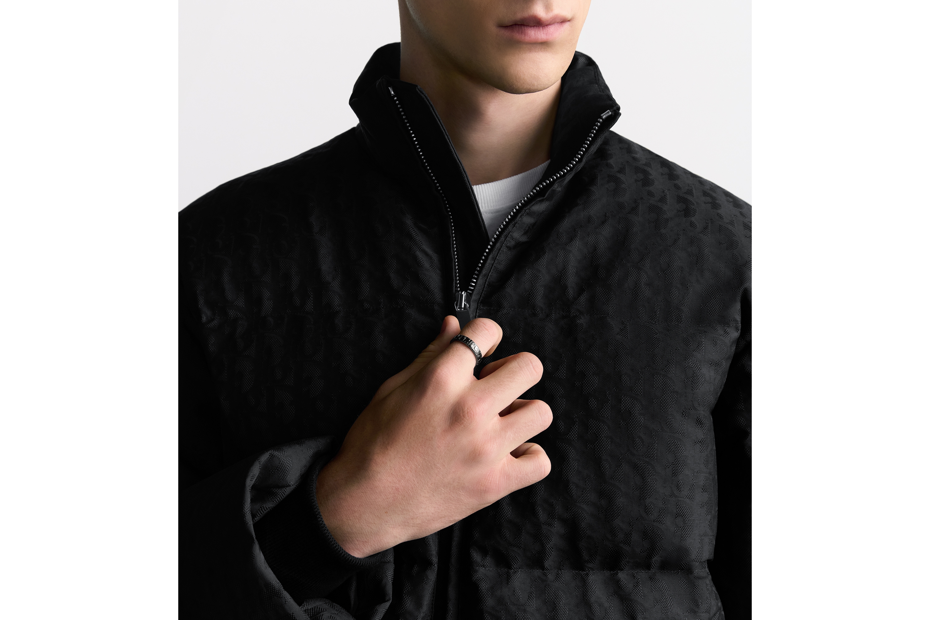 Look Dior Oblique Ring Set Silver E39