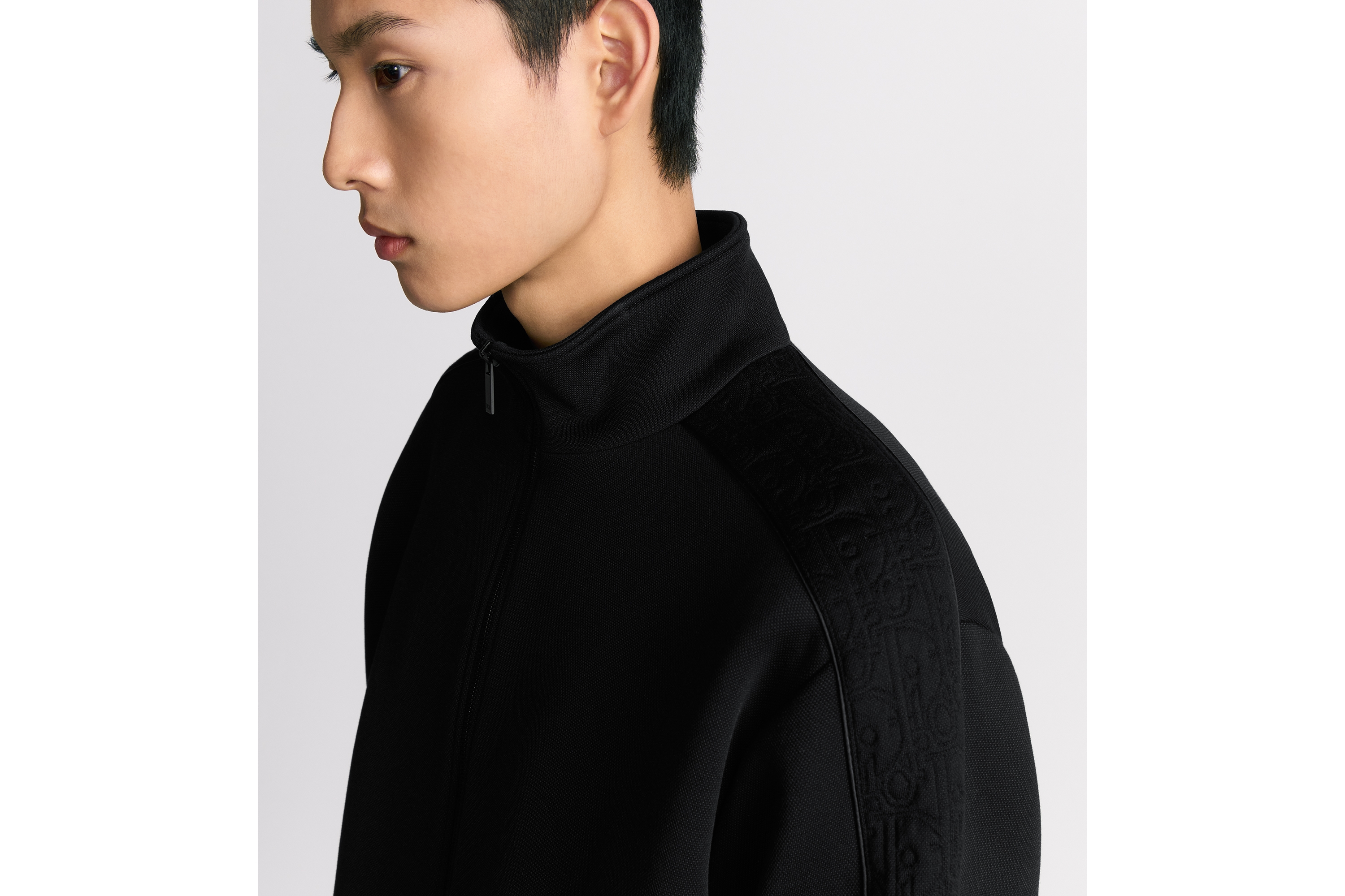 Look Dior Oblique Track Jacket Black Cotton-Blend Jersey E10