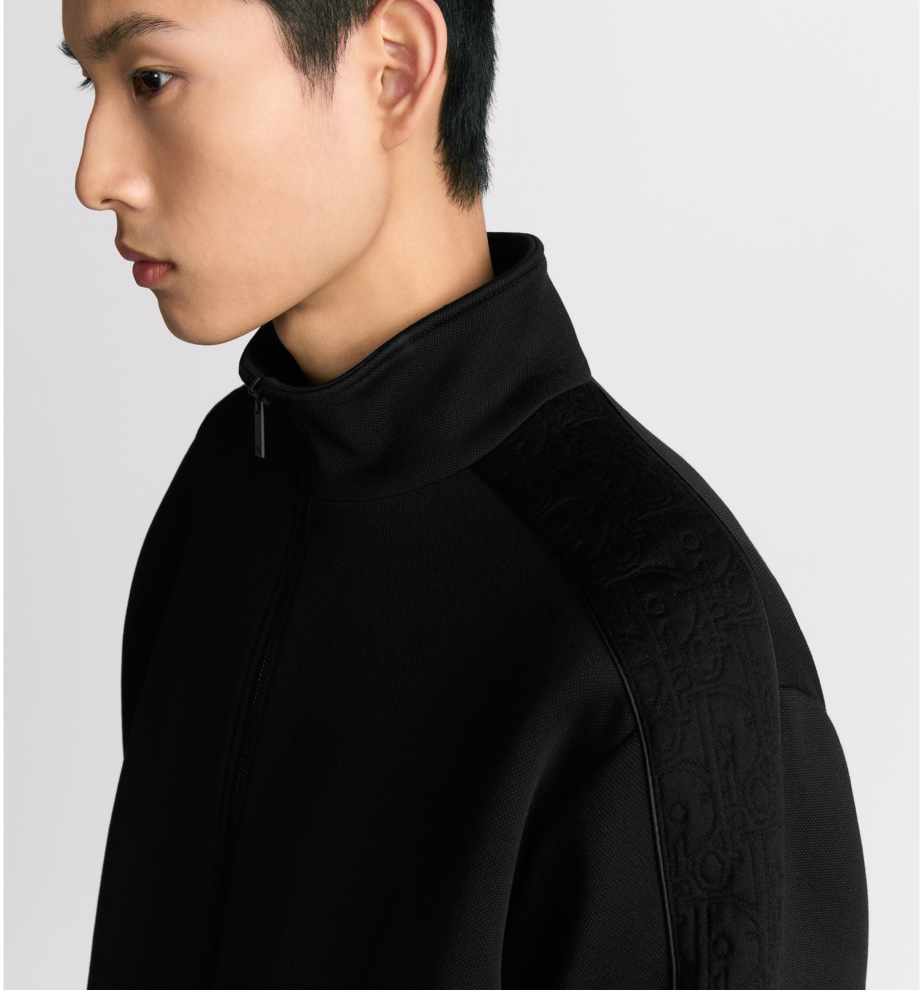 DIOR Oblique Track Jacket Black Cotton Blend Jersey Size L Men