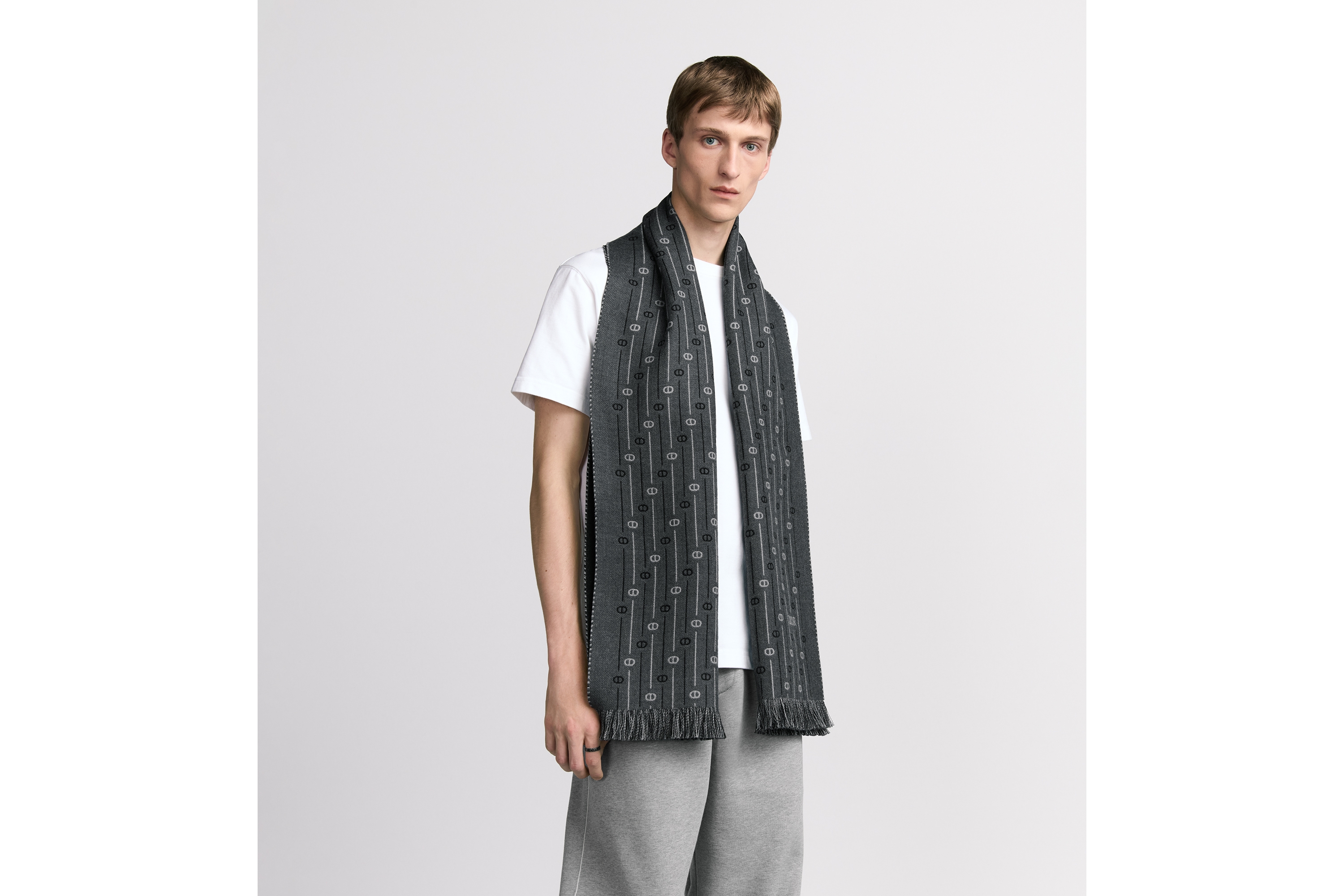CD Icon Striped Scarf