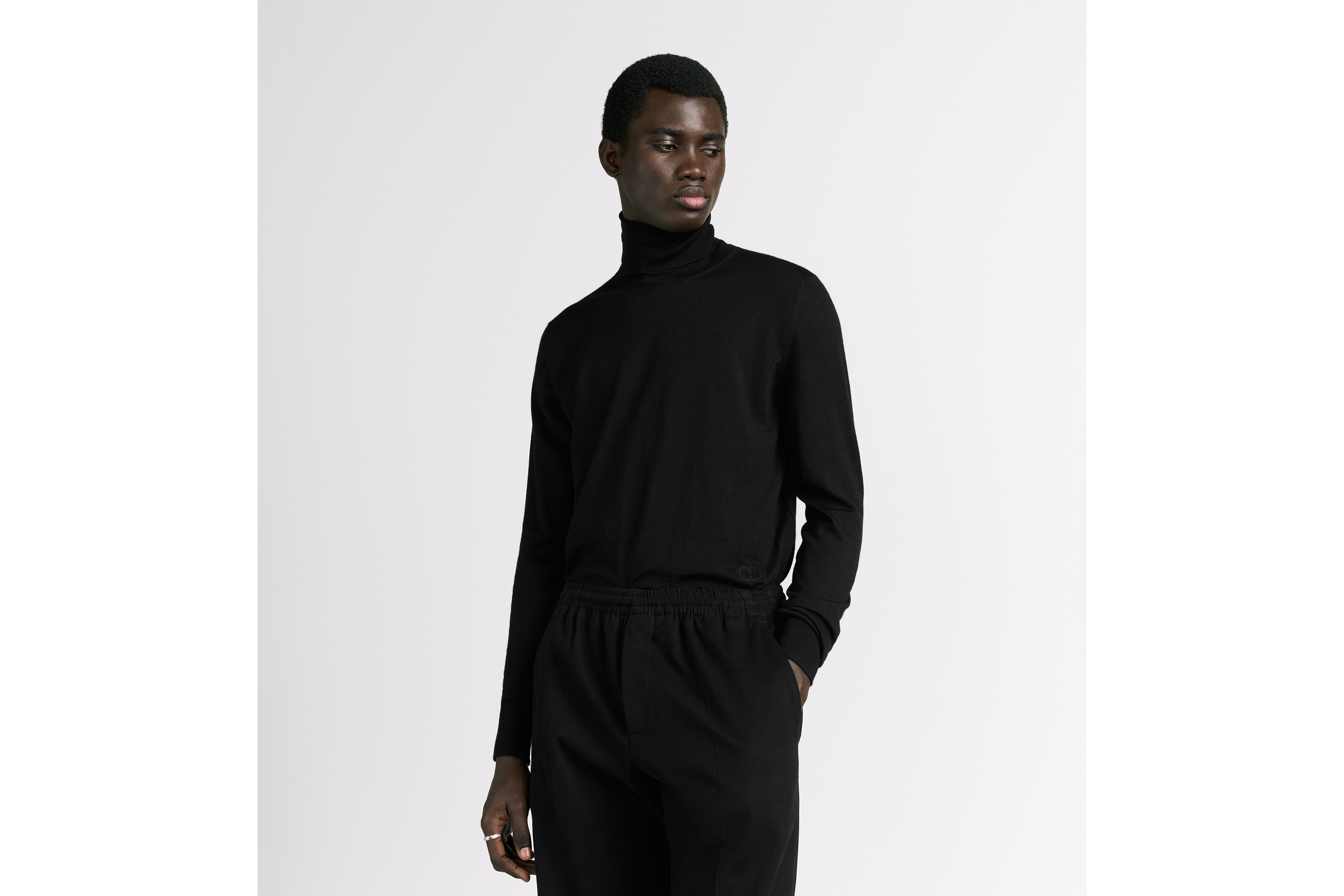 Look CD Icon Turtleneck Sweater Black Cashmere Jersey E07