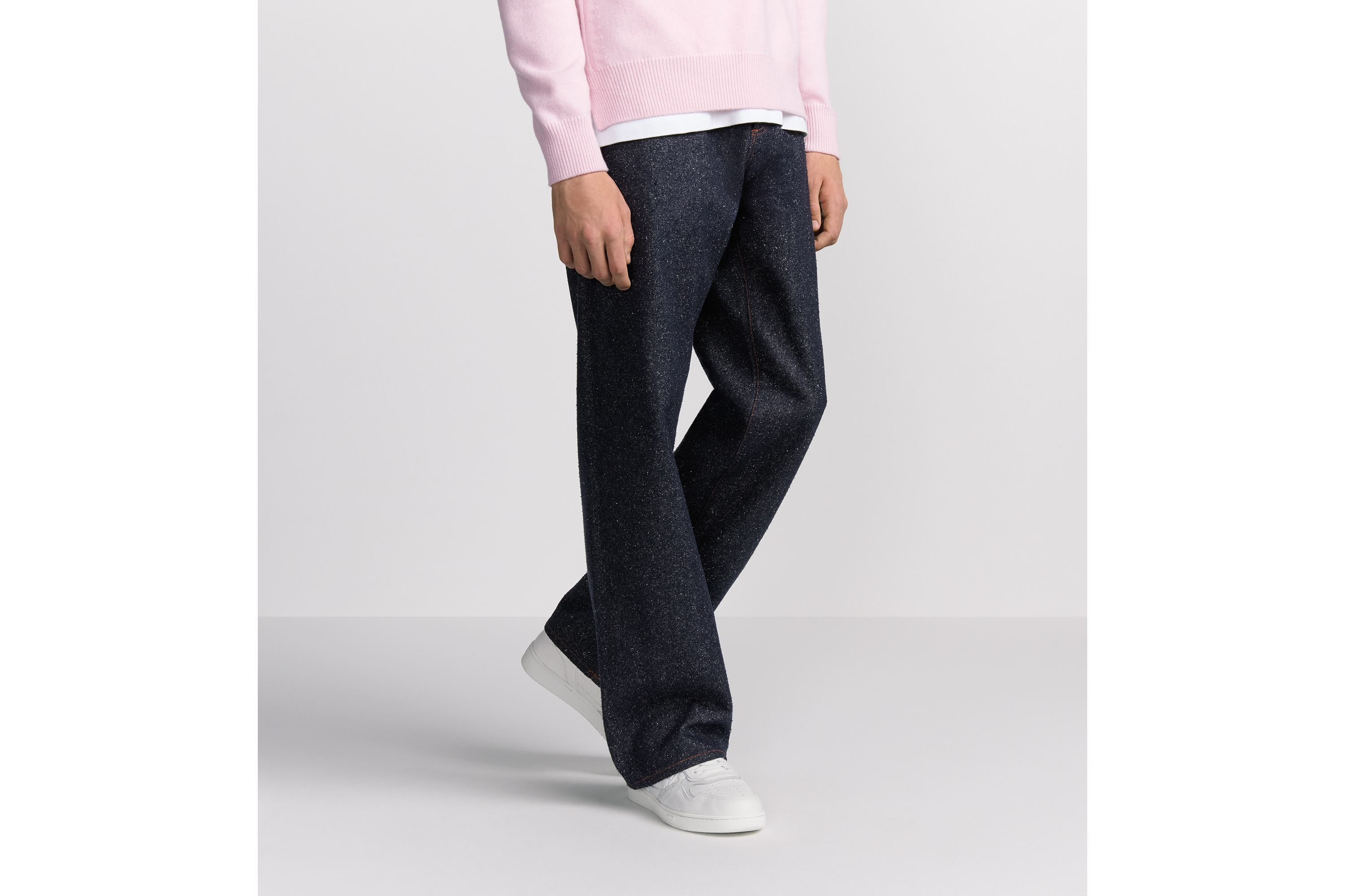 Look Dior Icons Long Heritage Jeans Navy Blue Silk Twill E13