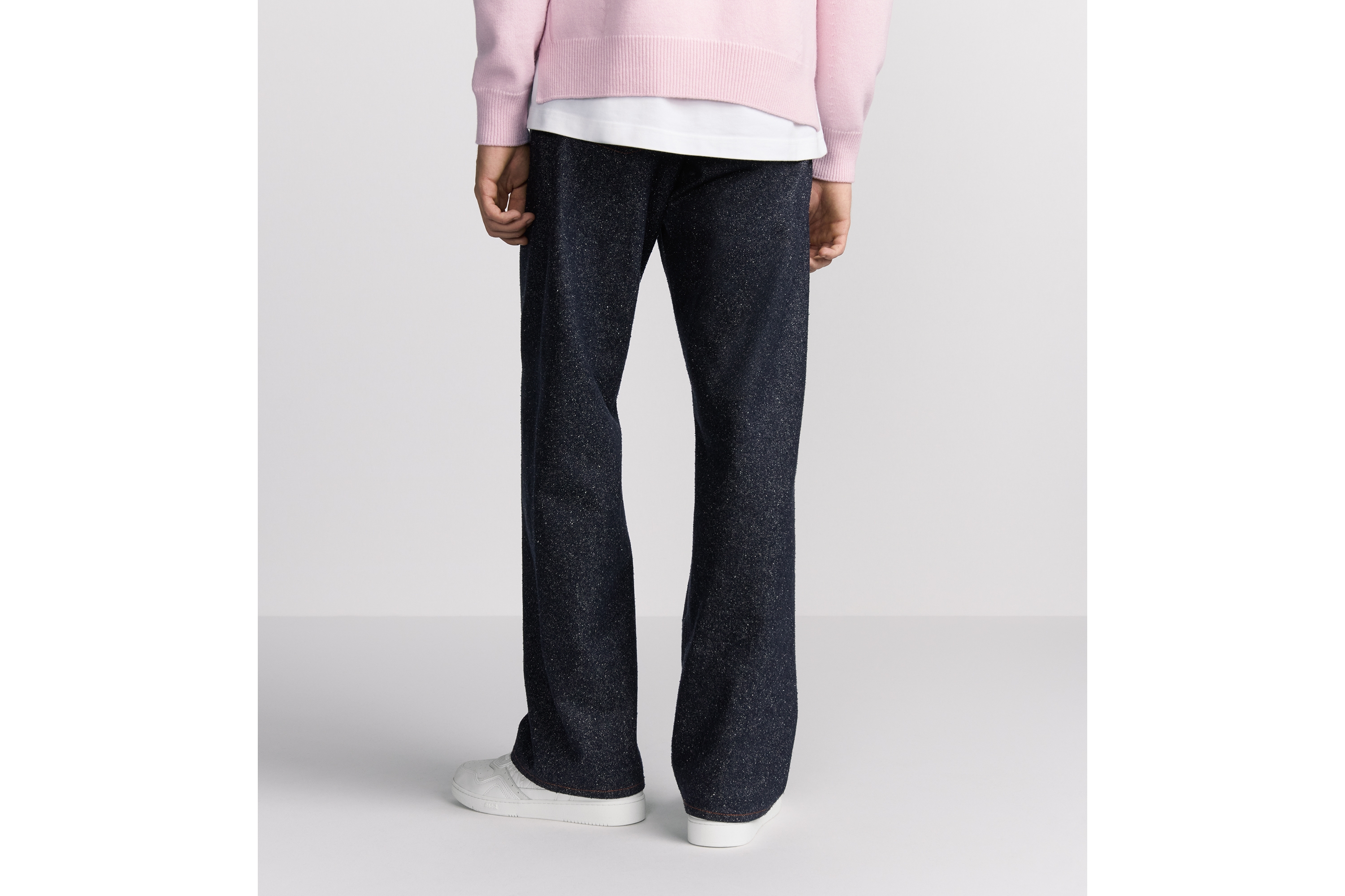 Look Dior Icons Long Heritage Jeans Navy Blue Silk Twill E15