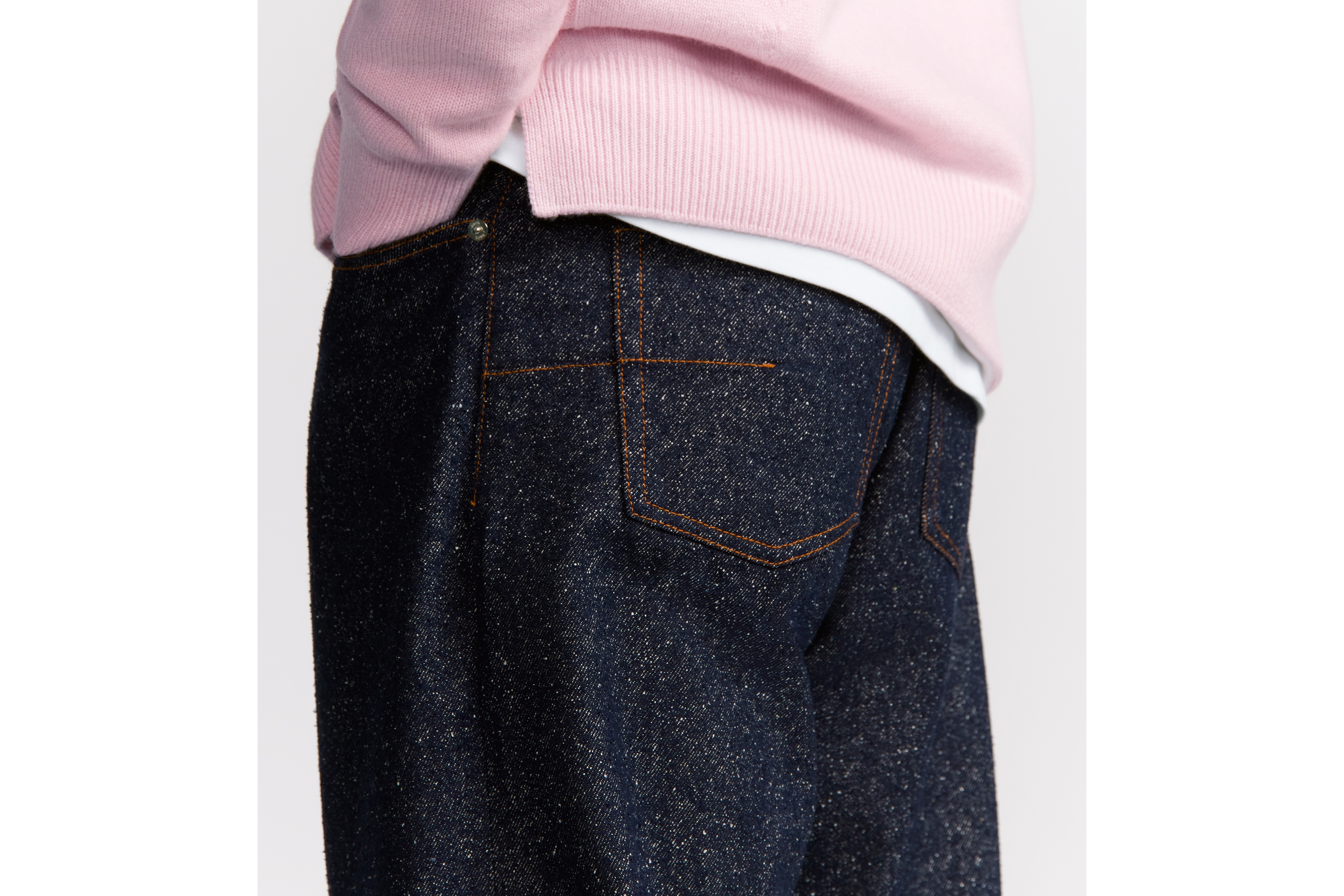 Look Dior Icons Long Heritage Jeans Navy Blue Silk Twill E16