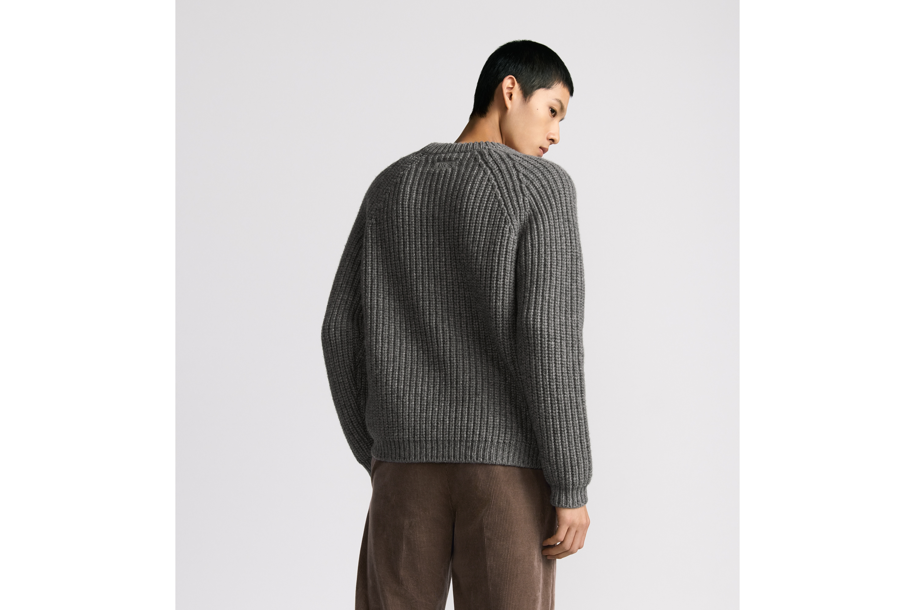 Look Dior Icons Sweater Gray Cashmere Knit E09