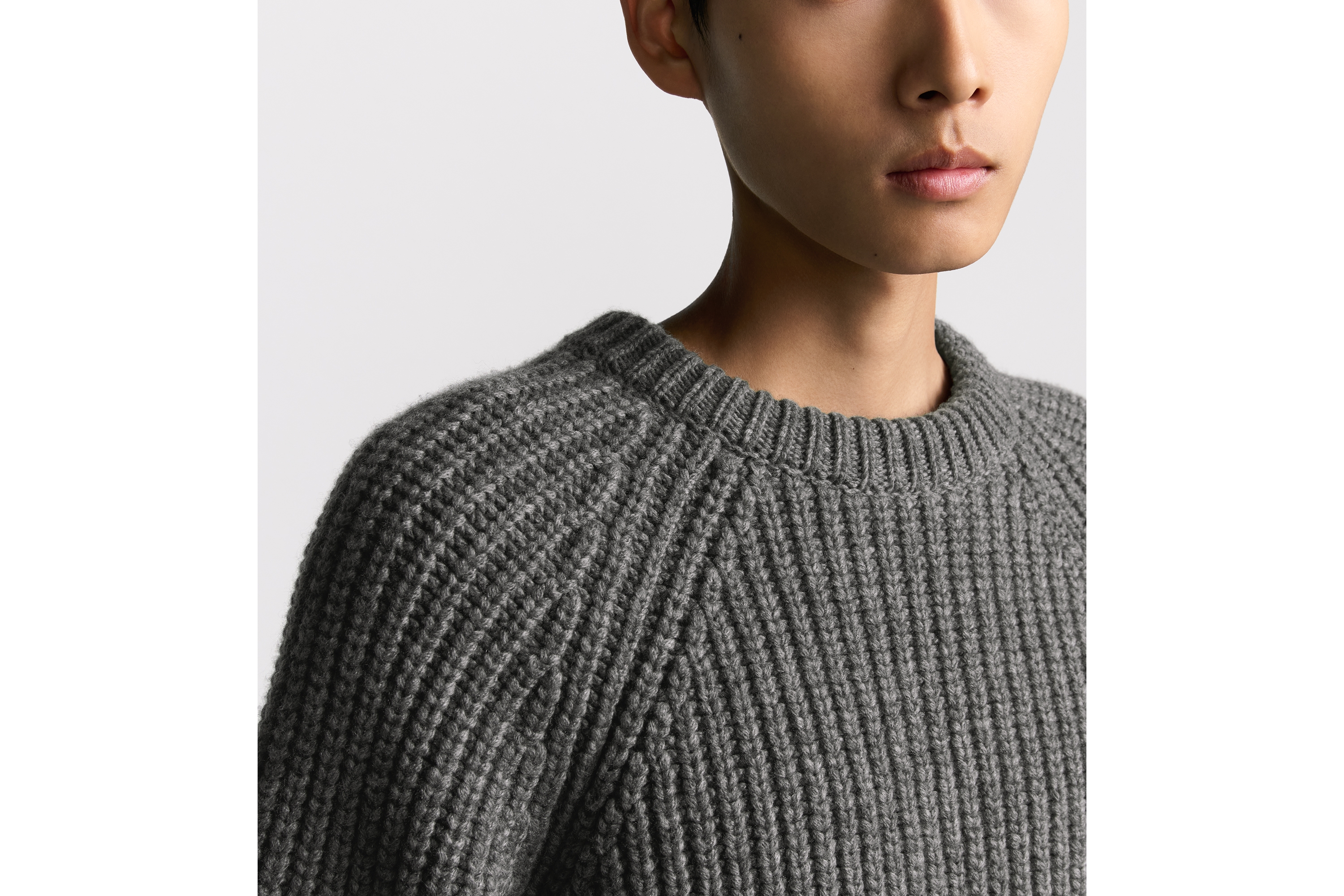 Look Dior Icons Sweater Gray Cashmere Knit E10