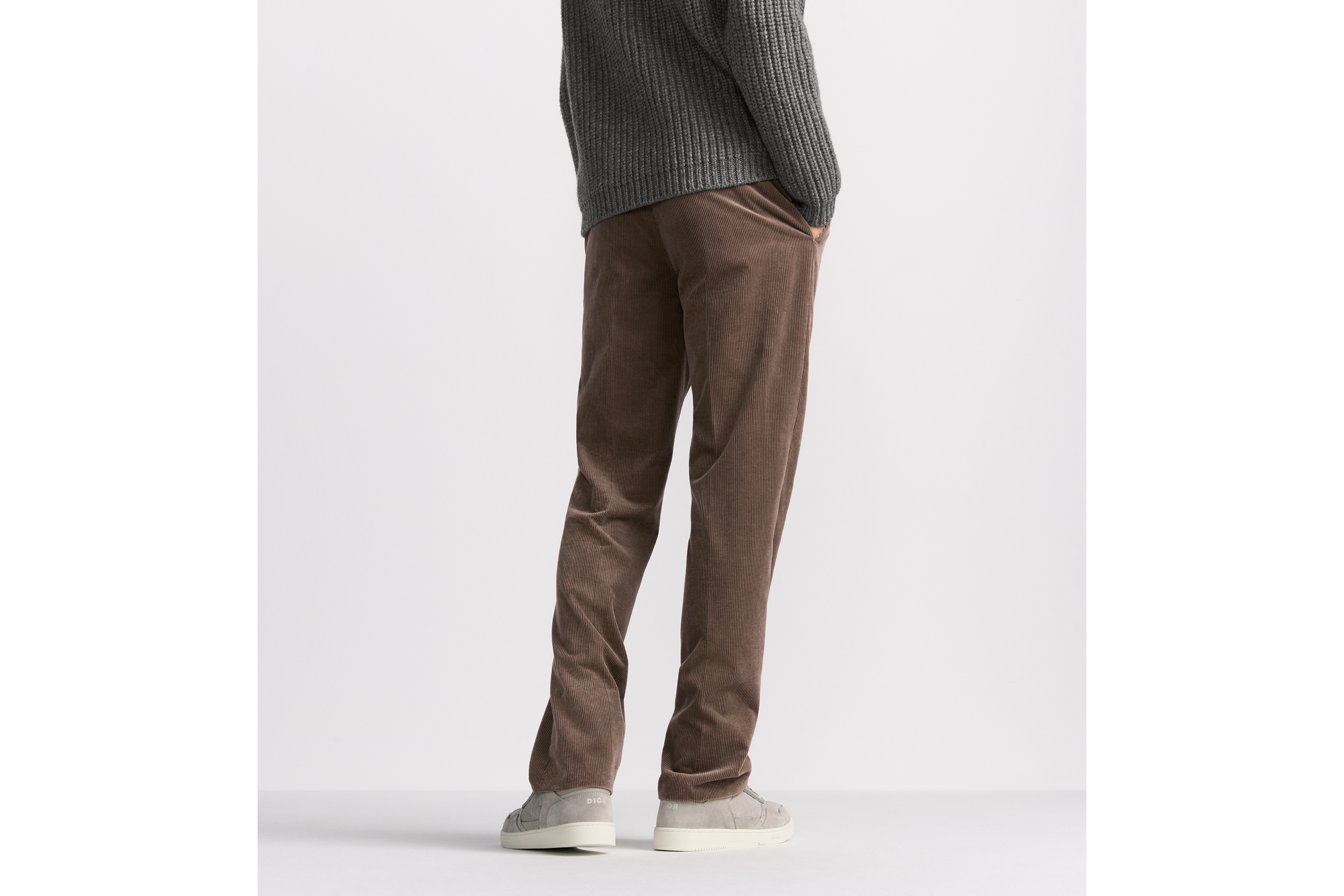 Look Dior Icons Pants Brown Cotton and Cashmere Corduroy E15