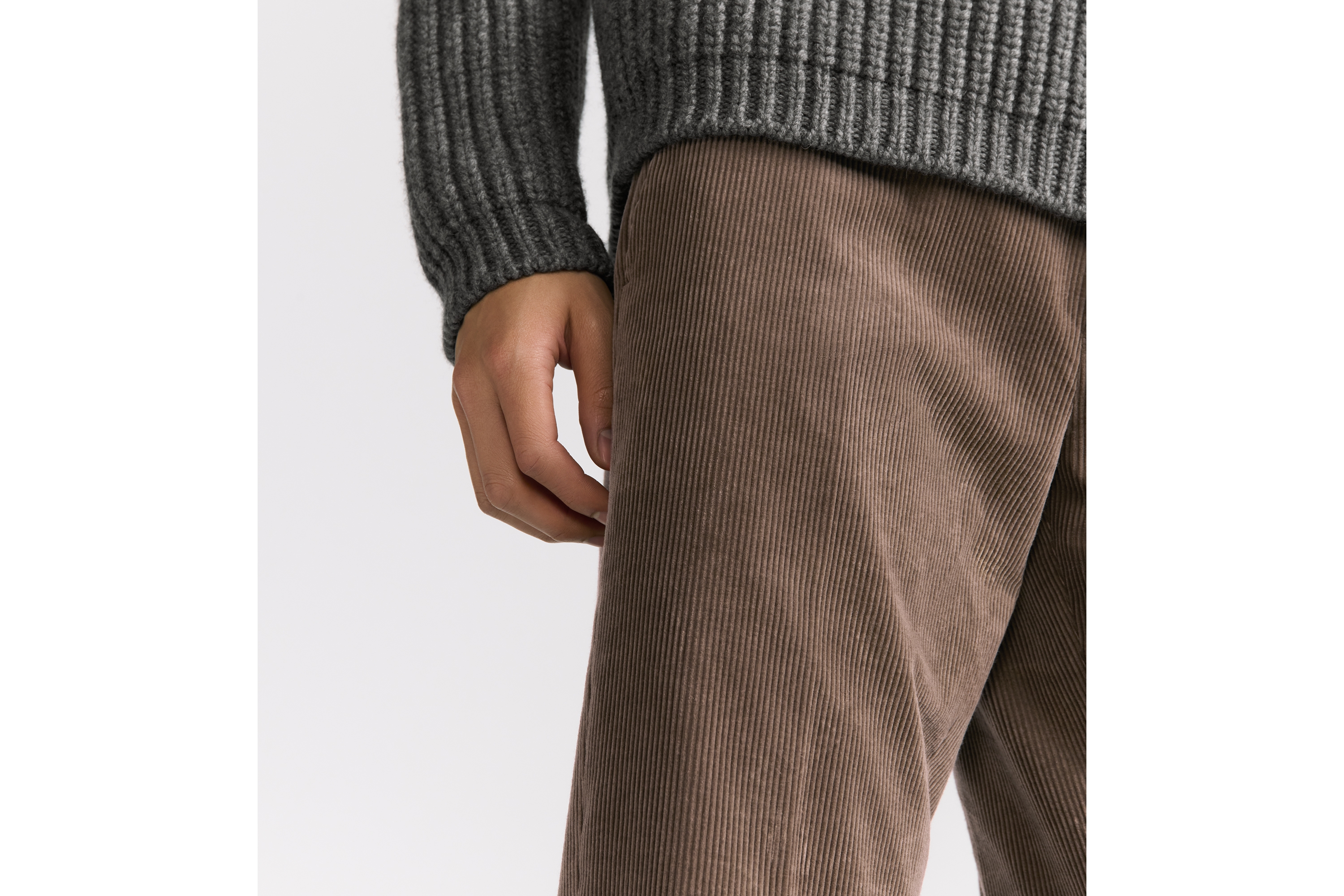 Look Dior Icons Pants Brown Cotton and Cashmere Corduroy E16