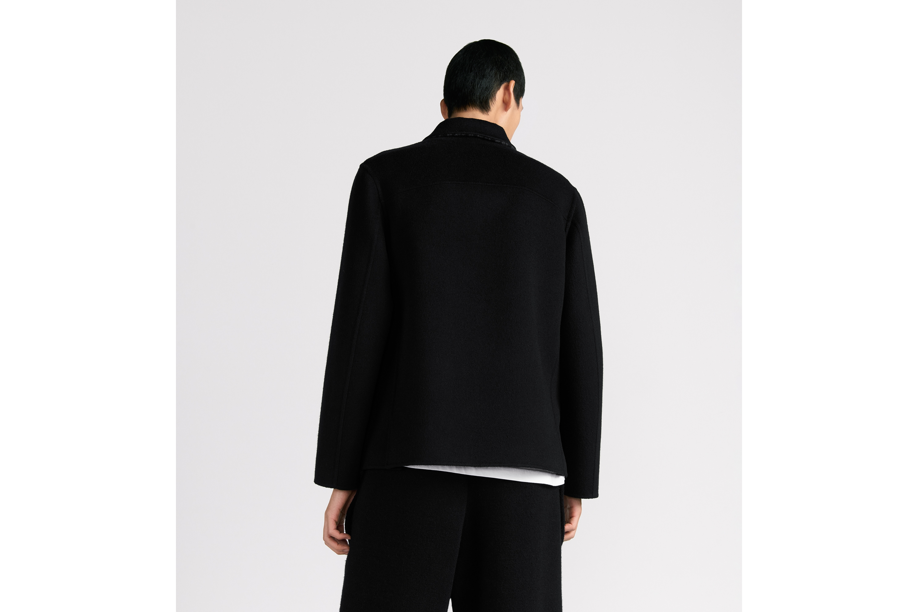 Look Dior Icons Workwear Jacket Black Double-Sided Virgin Wool and Cashmere E03