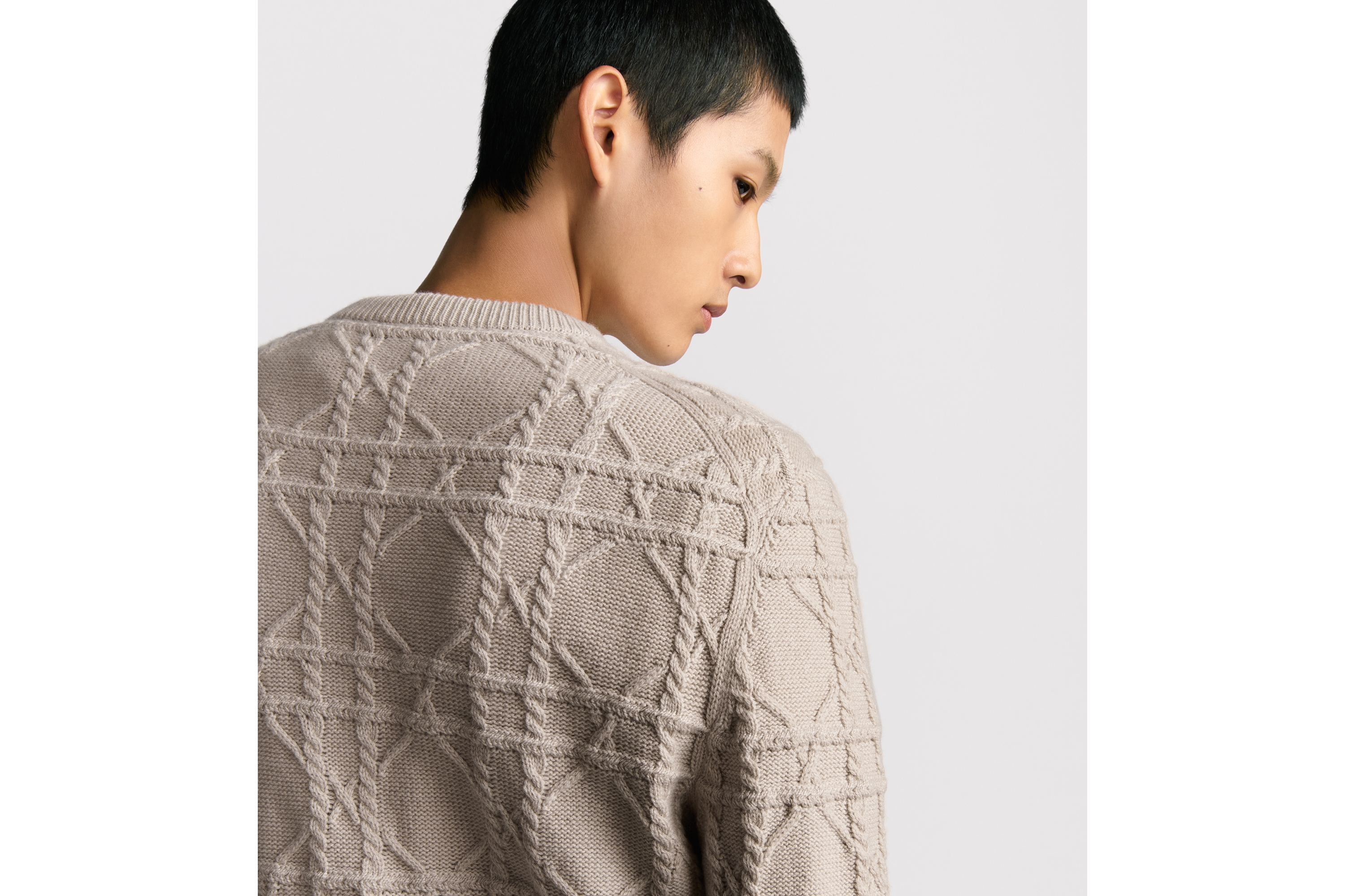 Look Dior Icons Cannage Sweater Beige Cashmere Knit E10