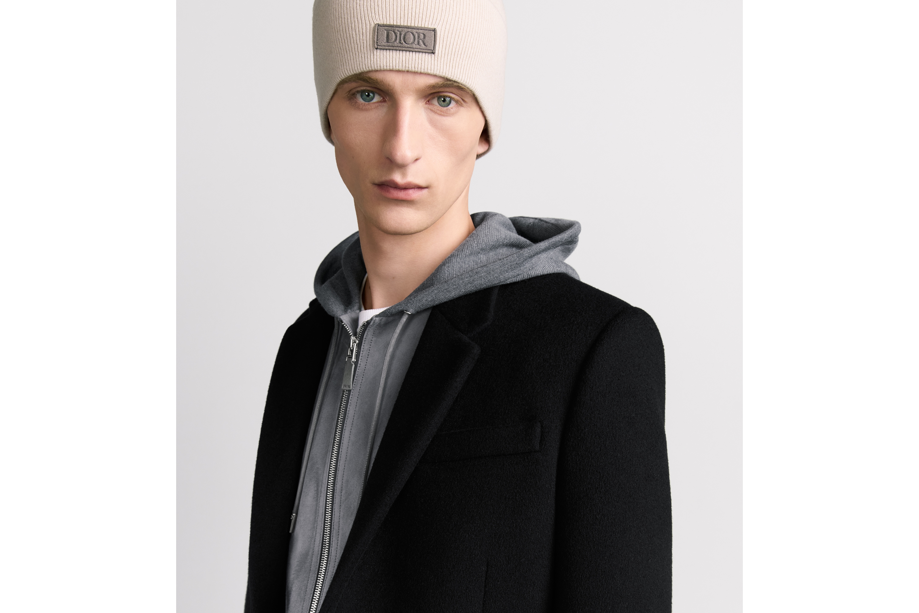 Look Dior Icons Coat Black Virgin Wool and Angora E04