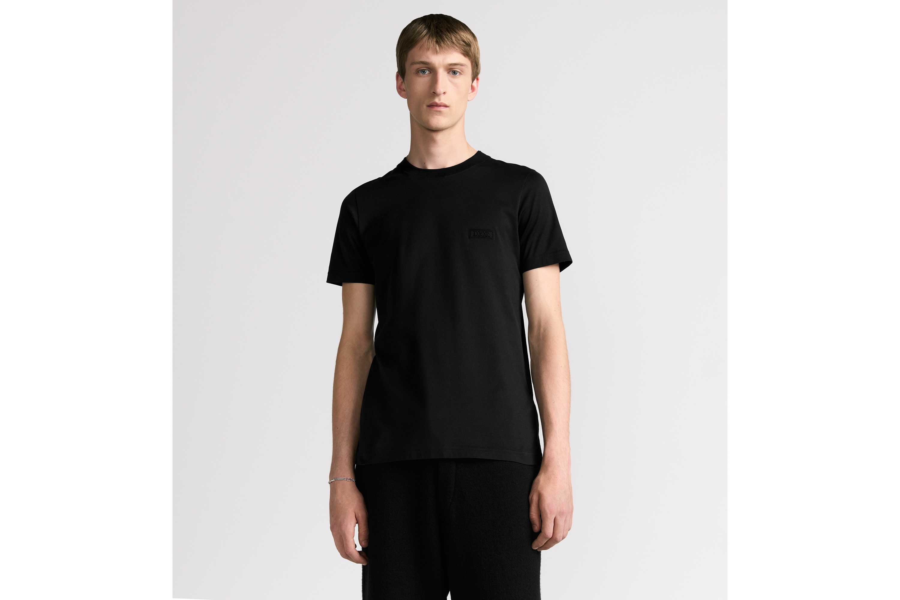 Look Dior Icons T-Shirt, Regular Fit Black Sea Island Cotton Jersey E07