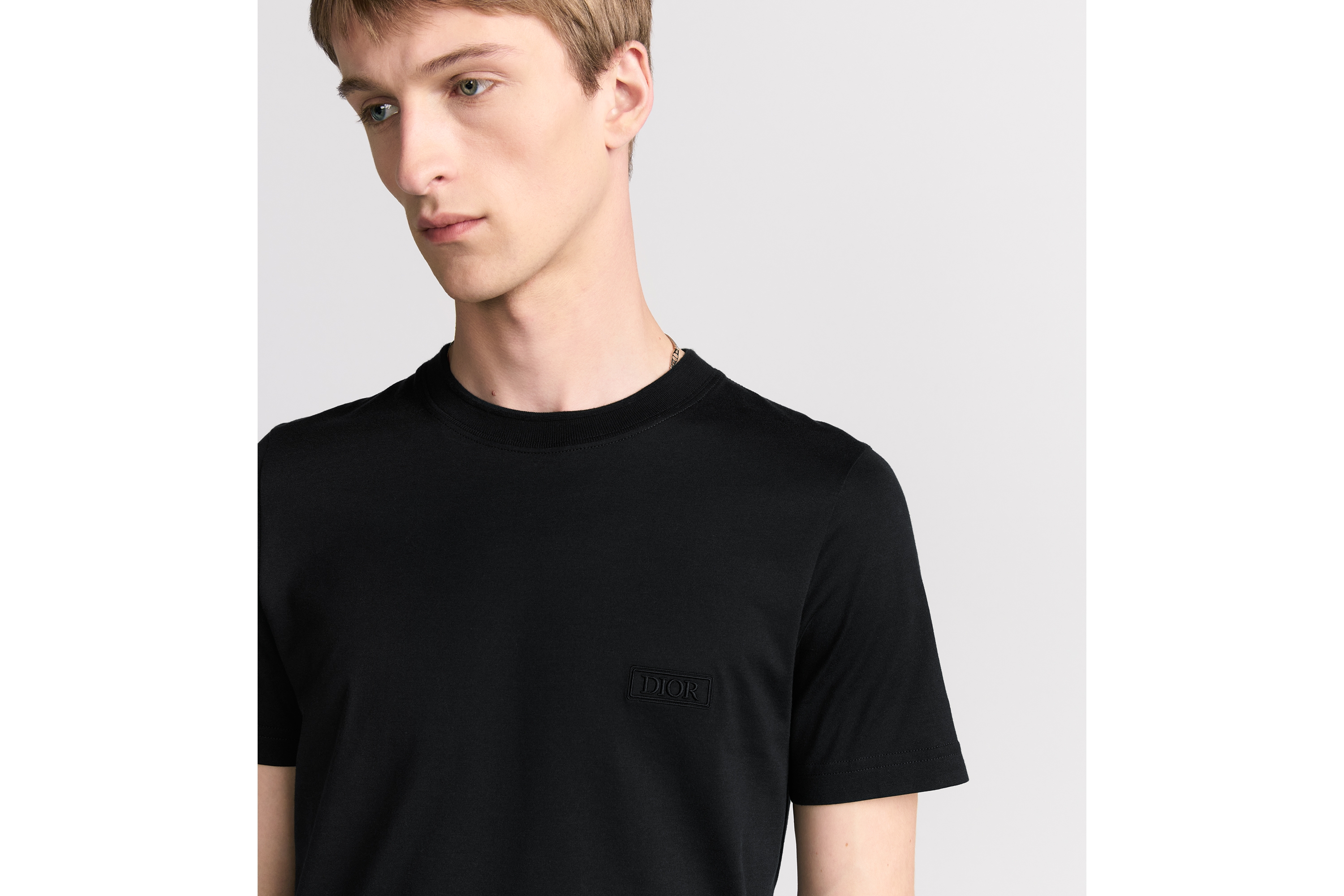 Look Dior Icons T-Shirt, Regular Fit Black Sea Island Cotton Jersey E10
