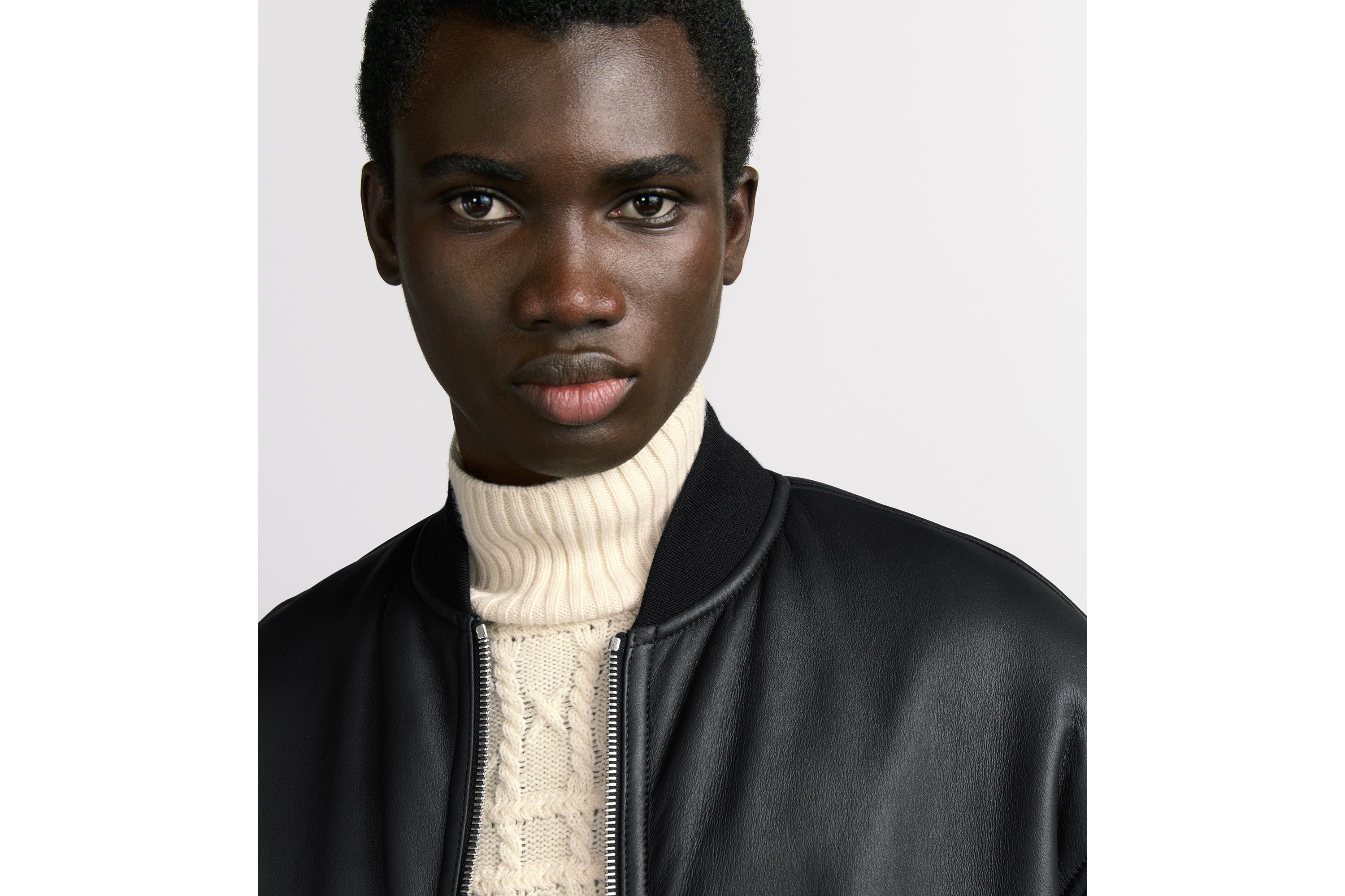 Look Dior Icons Reversible Bomber Jacket Black Lambskin and Lambskin Shearling E04