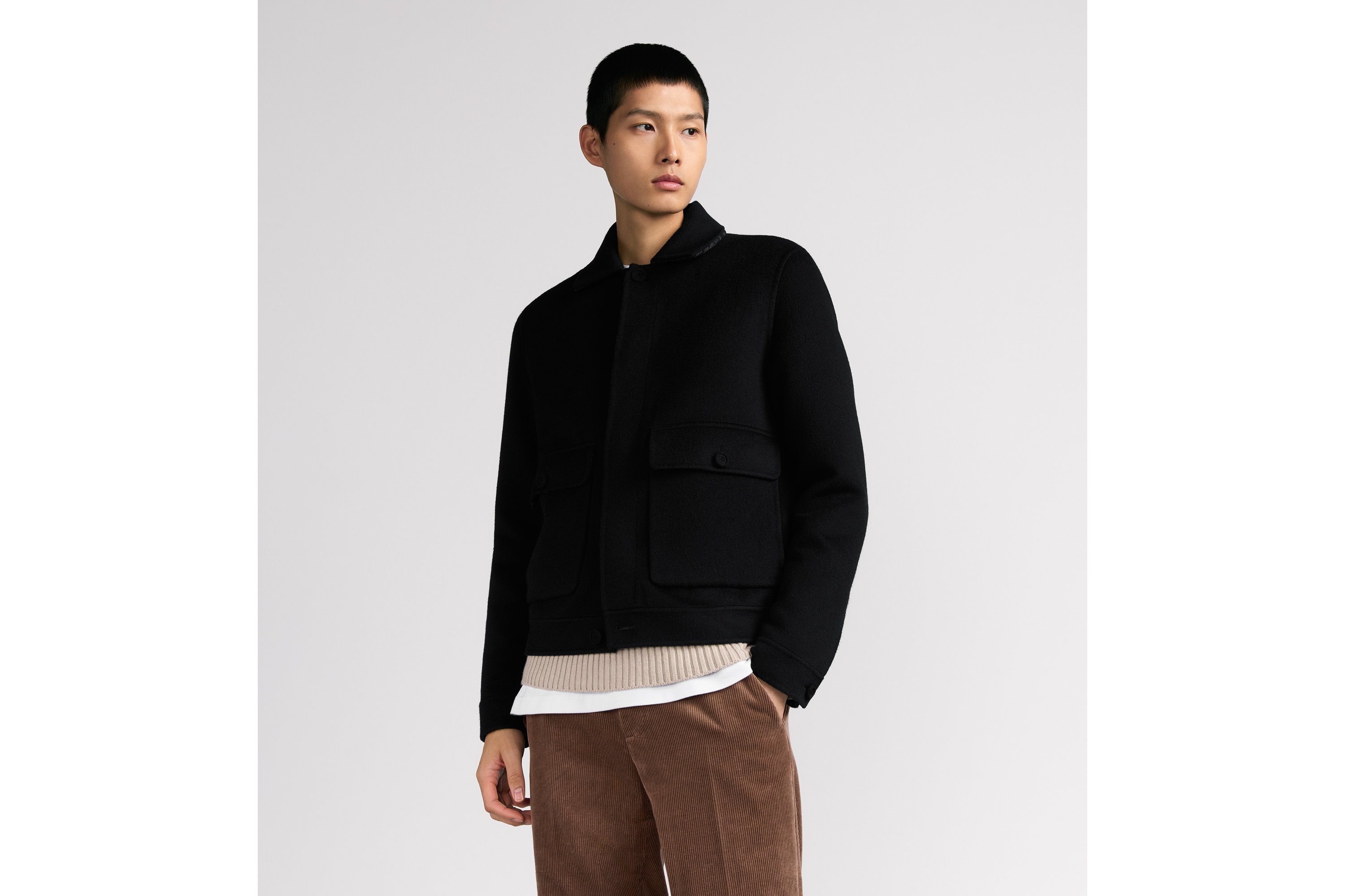 look_image_alt_prefix Dior Icons-jas Zwarte dubbelzijdige scheerwol en kasjmier E01