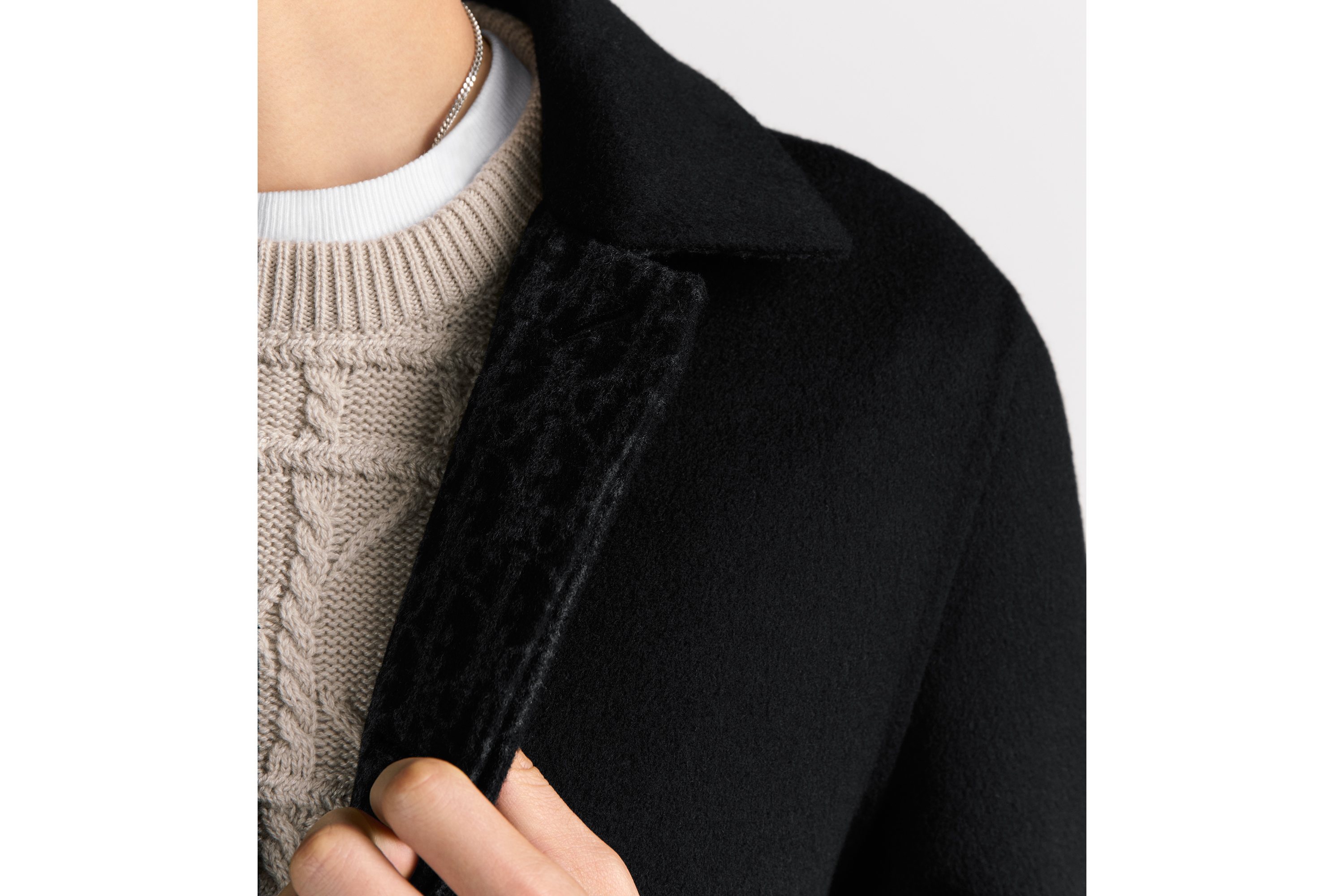 look_image_alt_prefix Dior Icons-jas Zwarte dubbelzijdige scheerwol en kasjmier E04