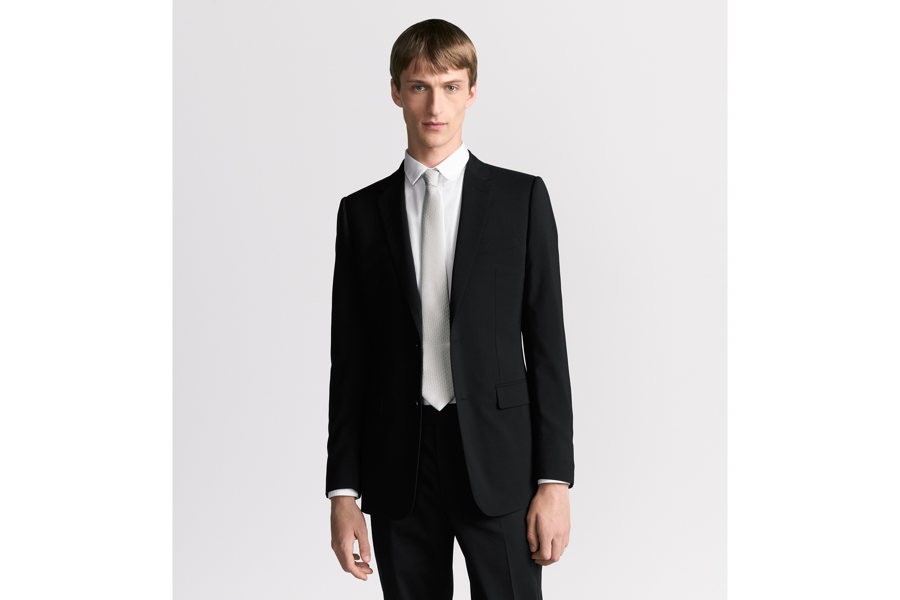 Dior Oblique 領帶 淺灰色絲綢 E35