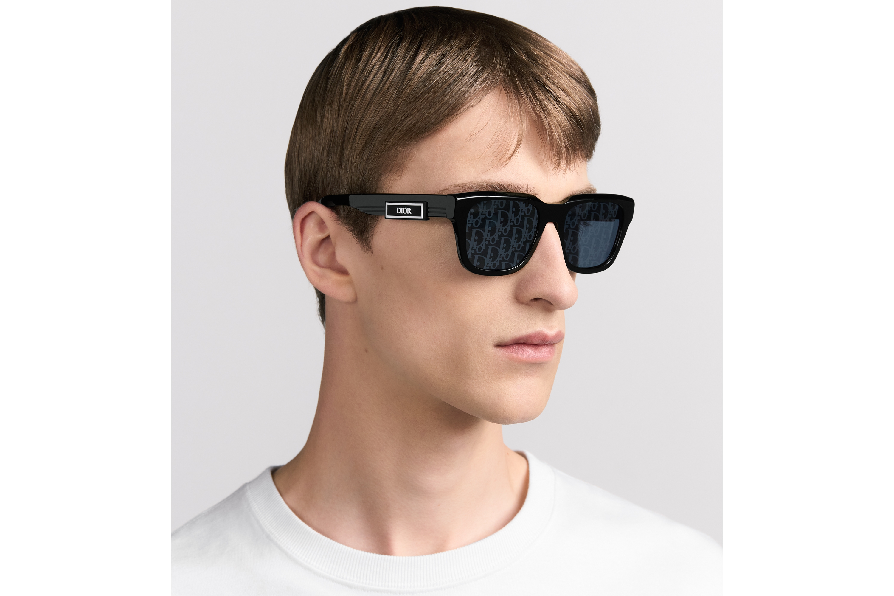 look_image_alt_prefix DiorB23 S1I Rechteckige Sonnenbrille in Schwarz E29