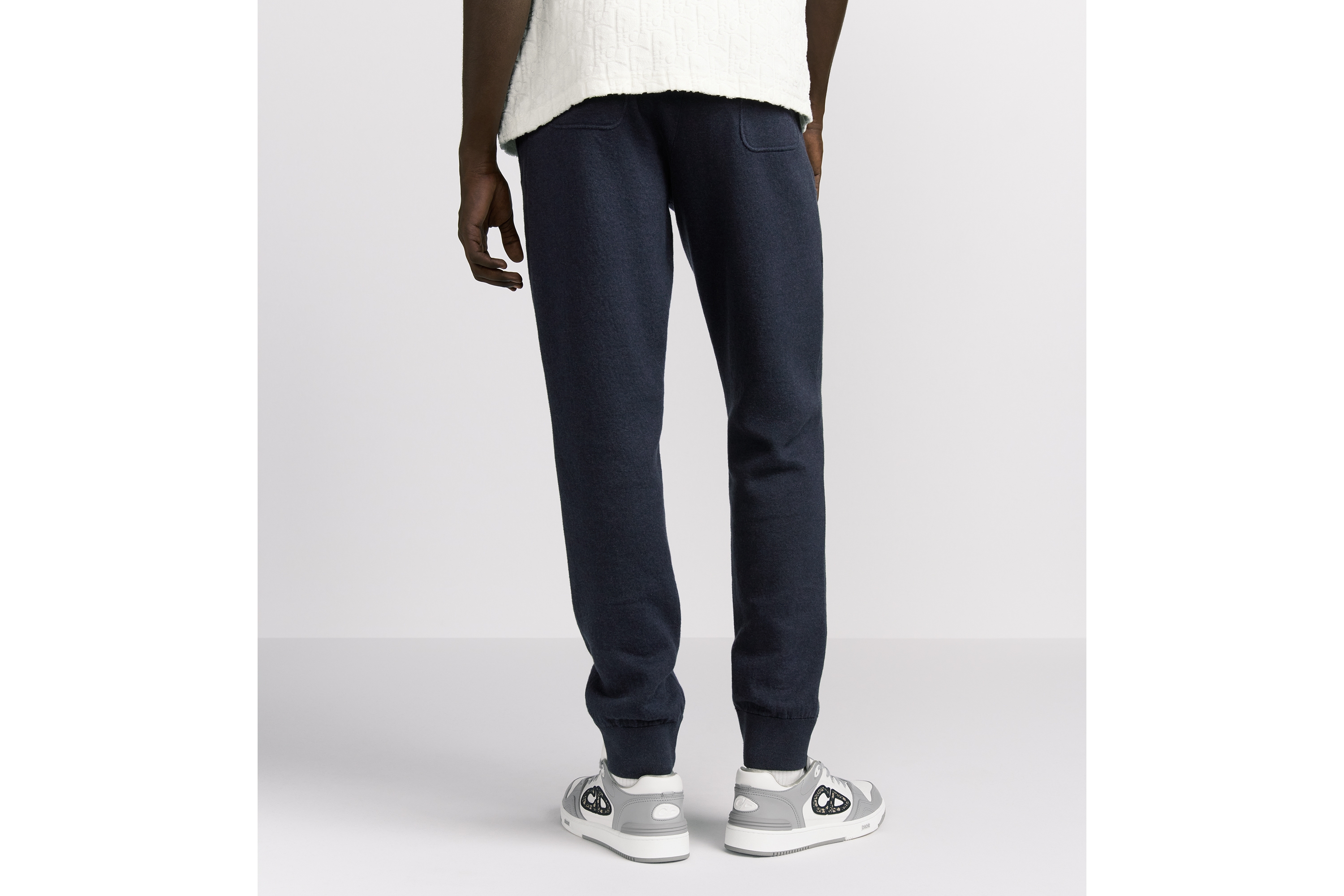 Look Track Pants Navy Blue Cotton Knit and Cashmere E15