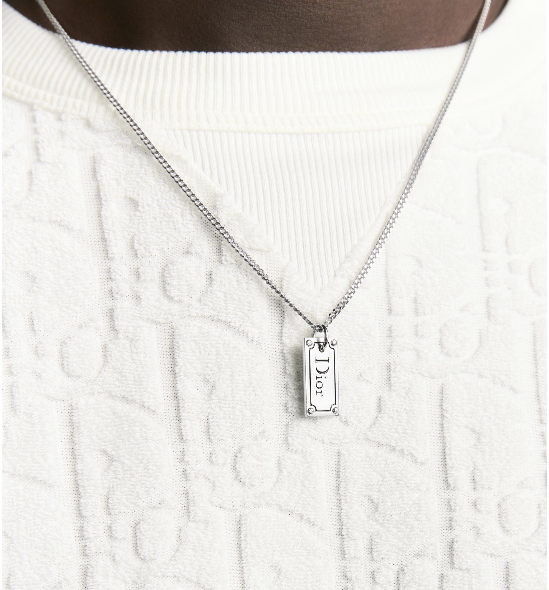 DIOR | Dior プレート ペンダント ネックレス シルバー