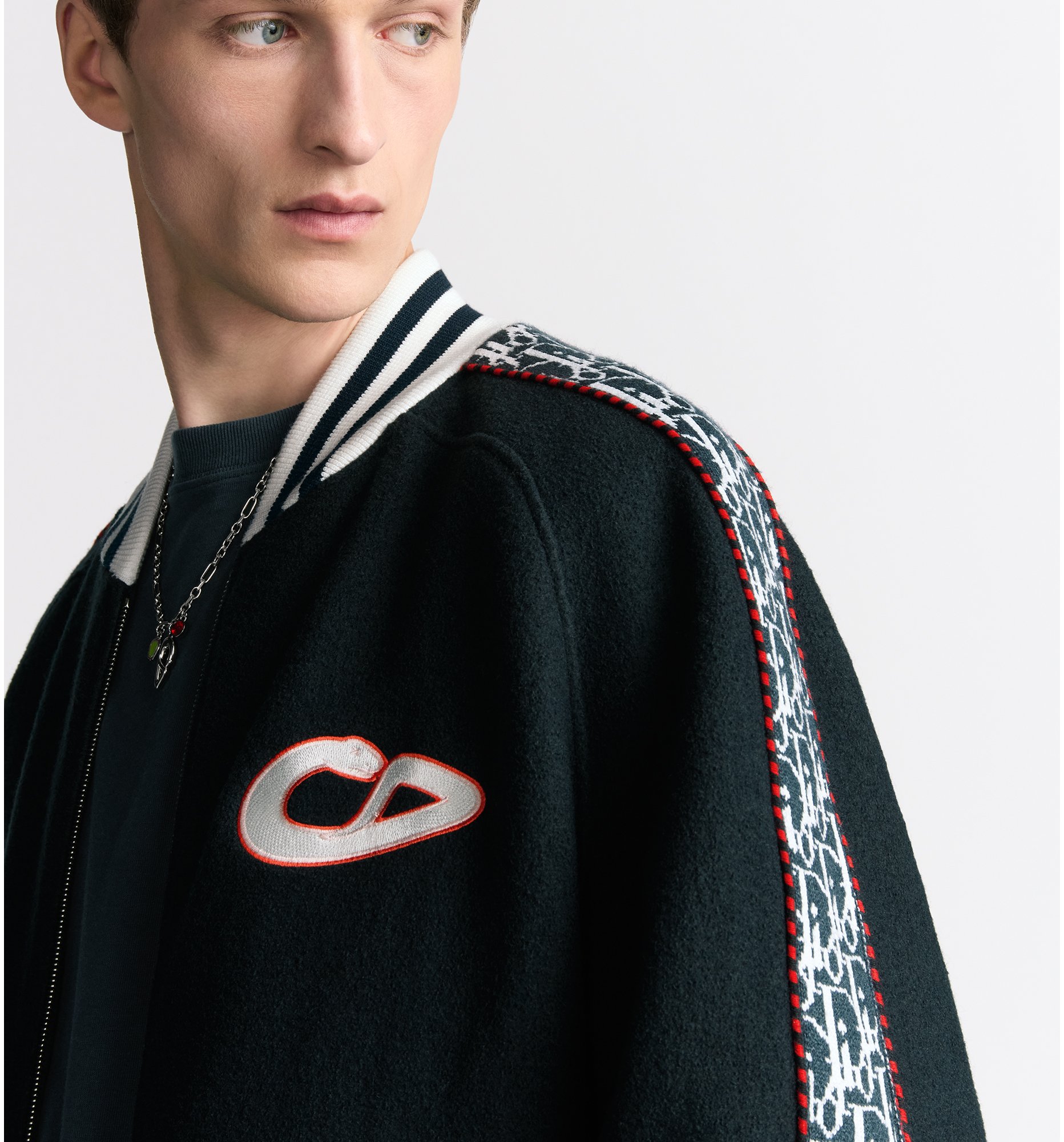 aria_look DIOR AND KAWS 棒球外套 aria_threeQuarterOpenedView