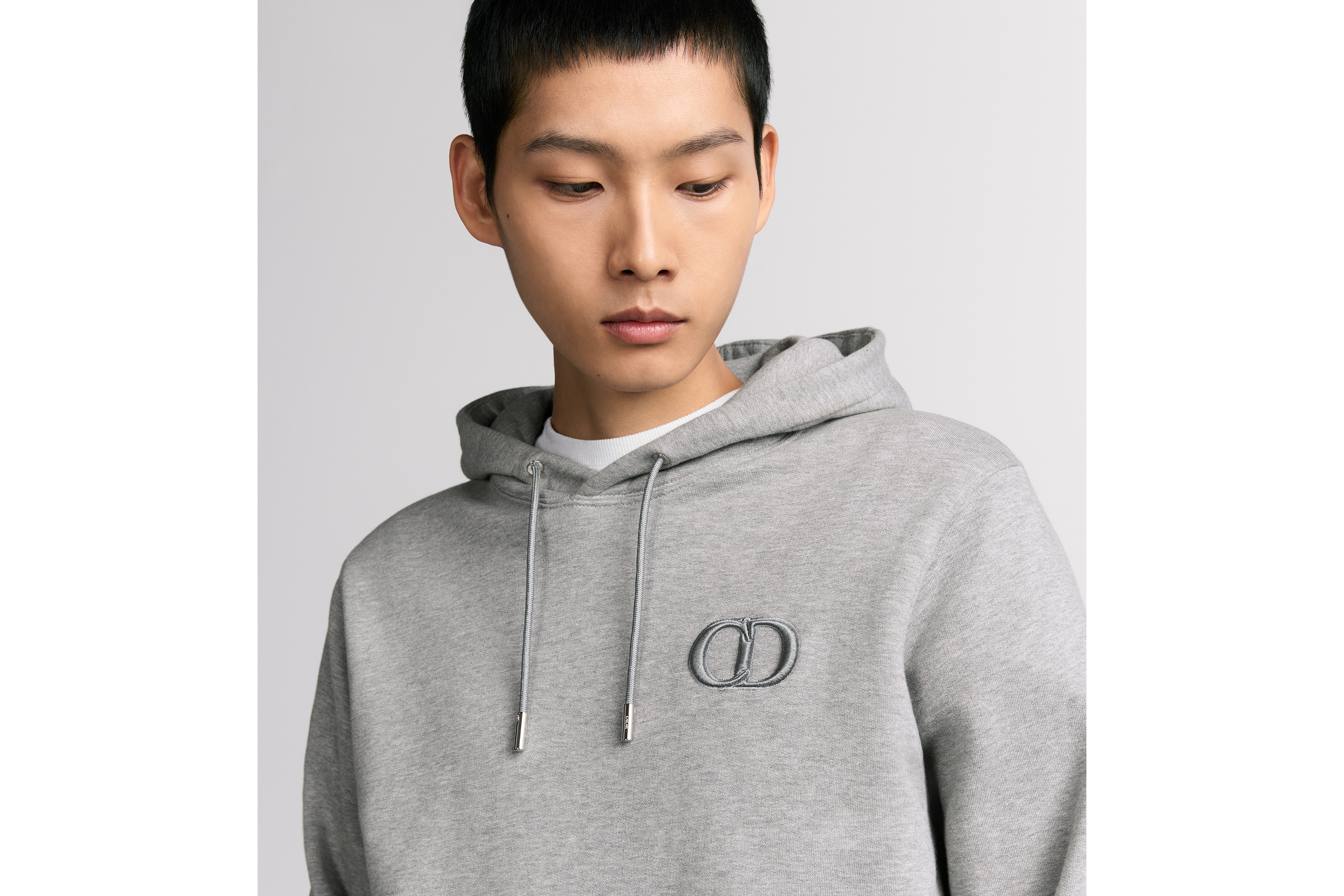 Look CD Icon Hooded Sweatshirt Gray Cotton Fleece E10