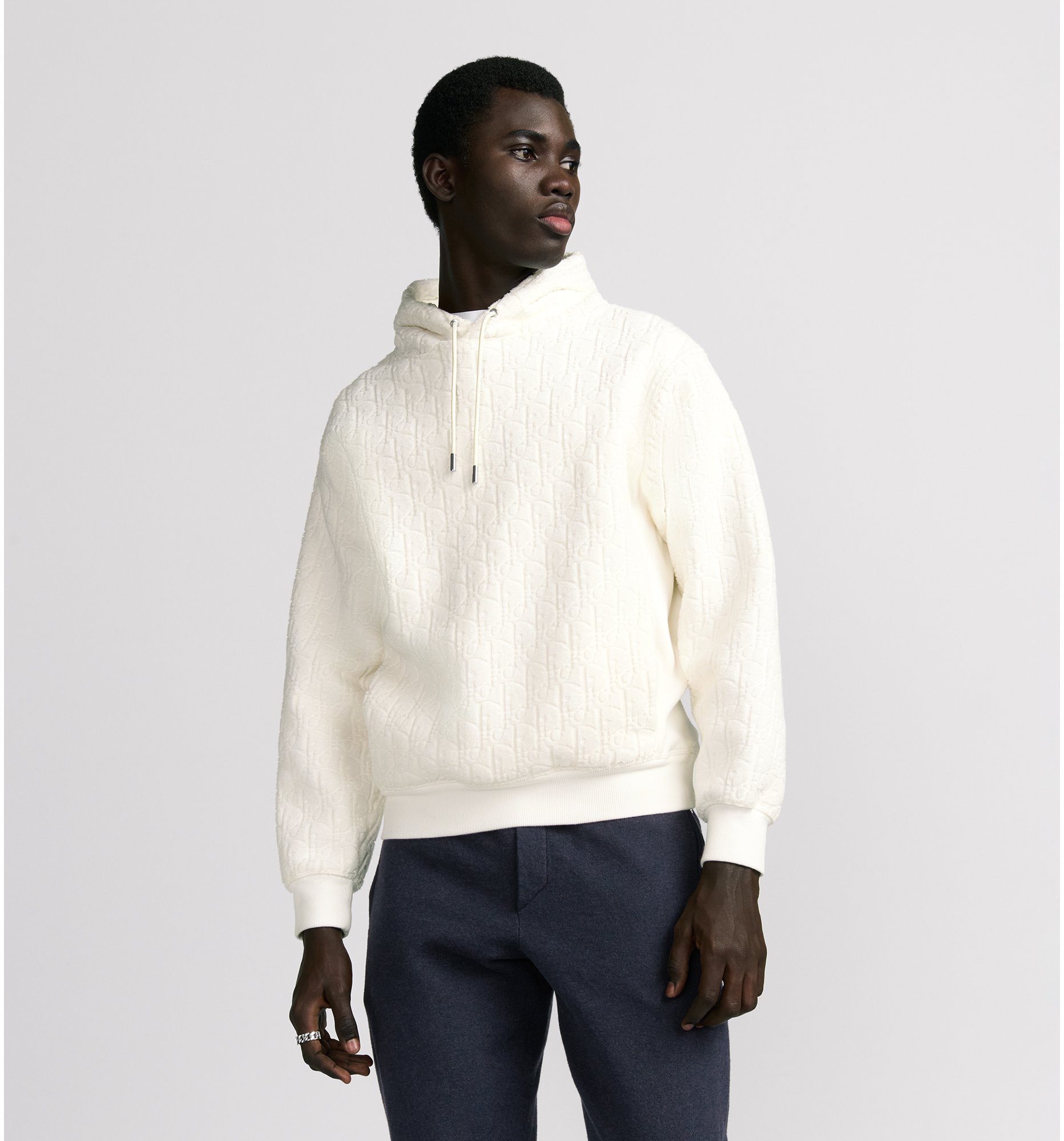 aria_look Dior Oblique Relaxed-Fit Hooded Sweatshirt Front view
