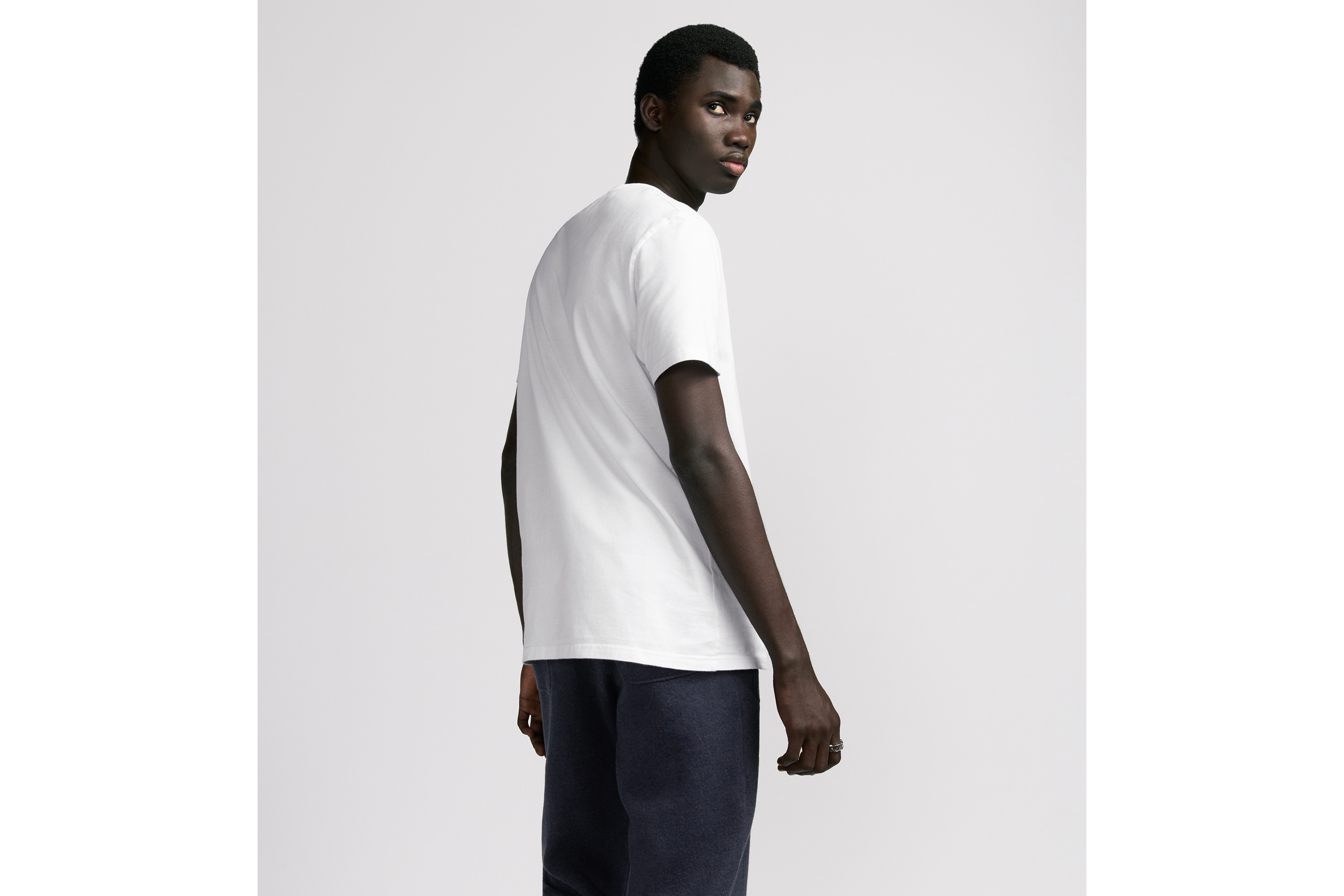 CD Icon T-Shirt, Regular Fit White Cotton Jersey E09