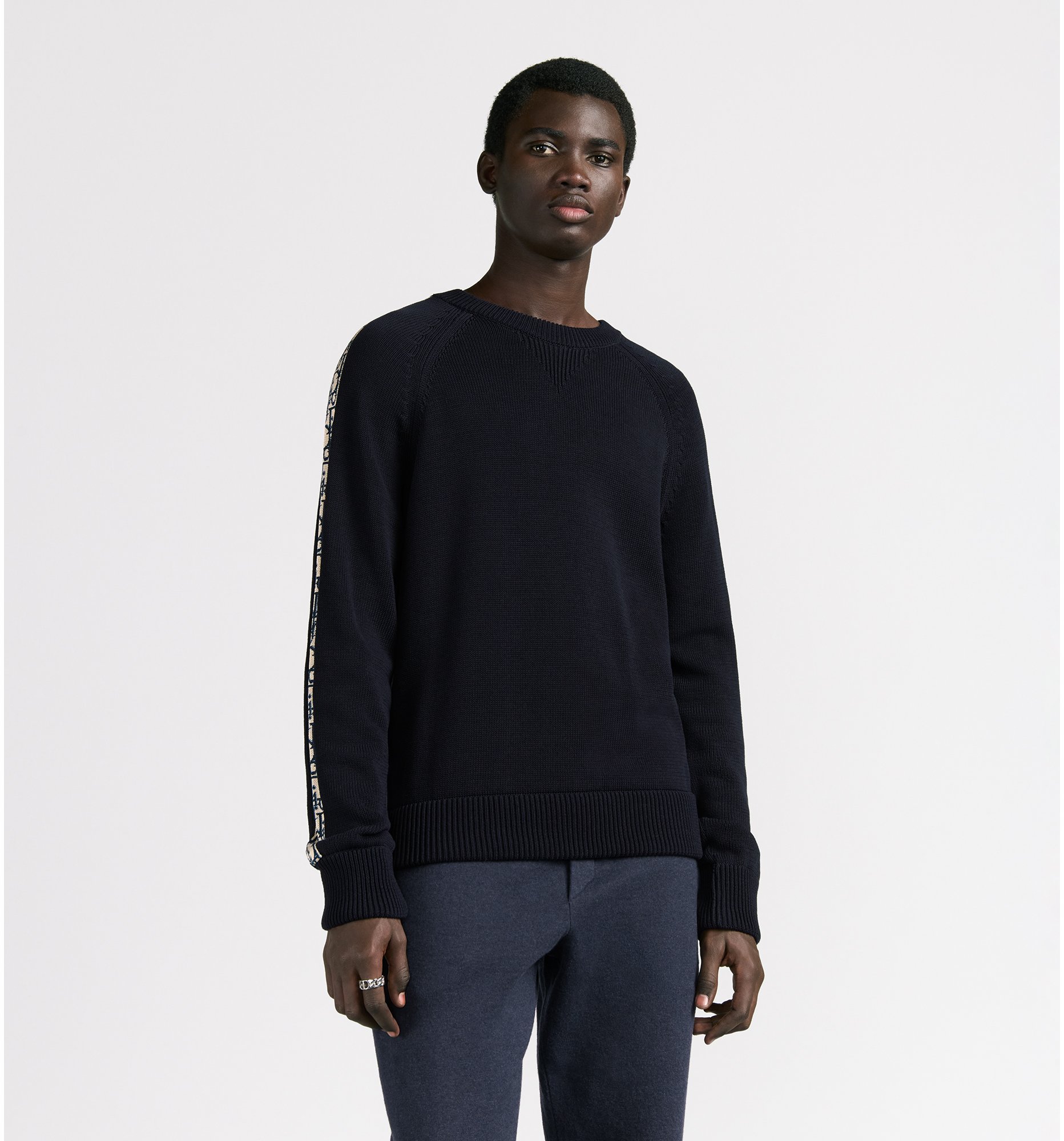aria_look Sweater with Dior Oblique Inserts Unfolded view