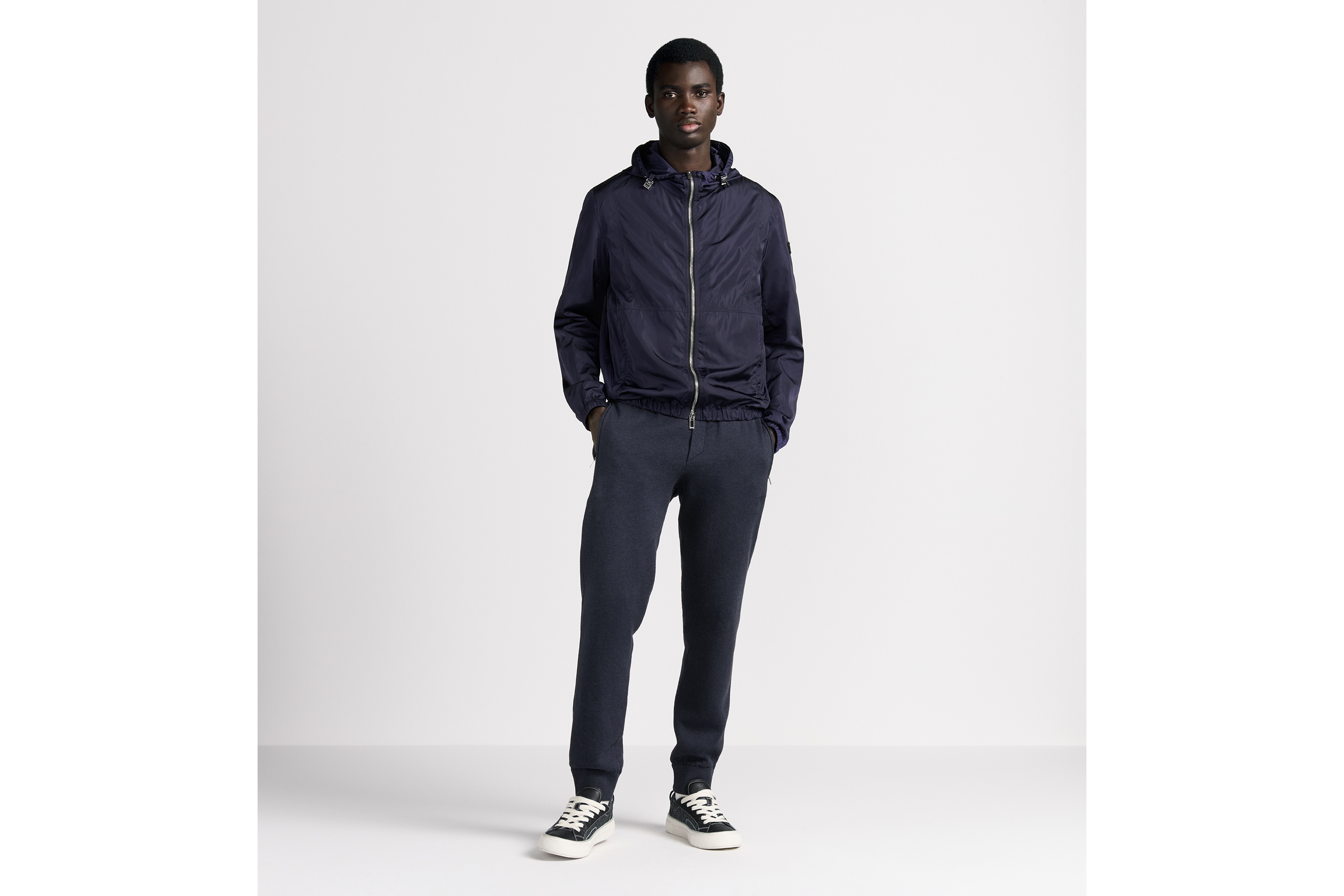 Hooded Jacket Navy Blue Technical Fabric | DIOR