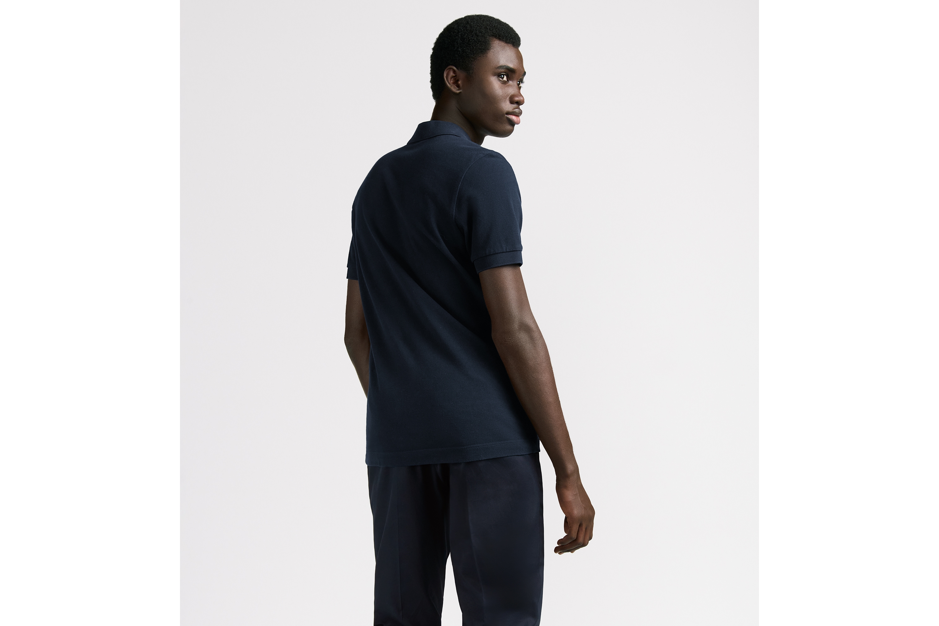 Look CD Icon Polo Shirt Navy Blue Cotton Piqué E09
