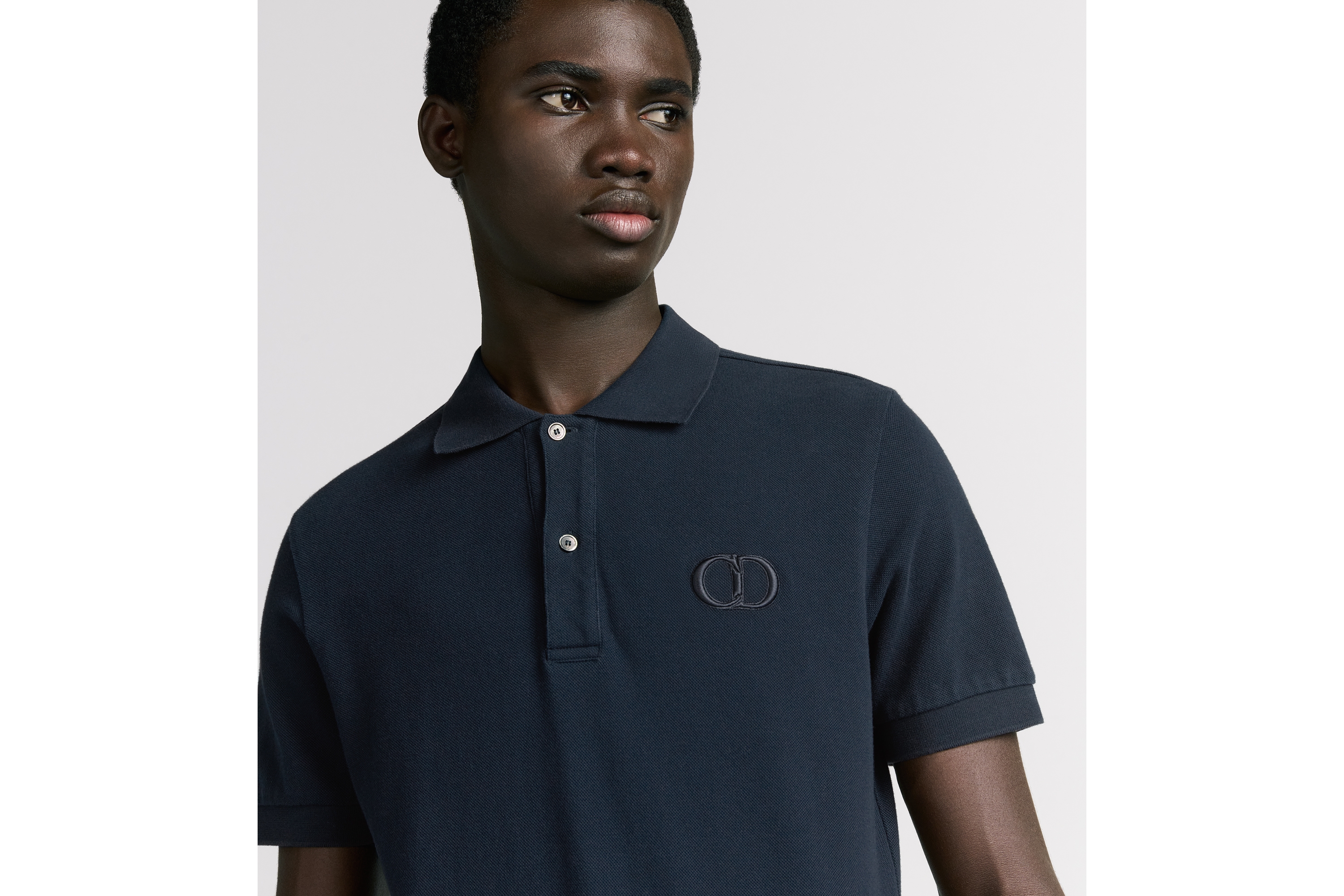 Look CD Icon Polo Shirt Navy Blue Cotton Piqué E10