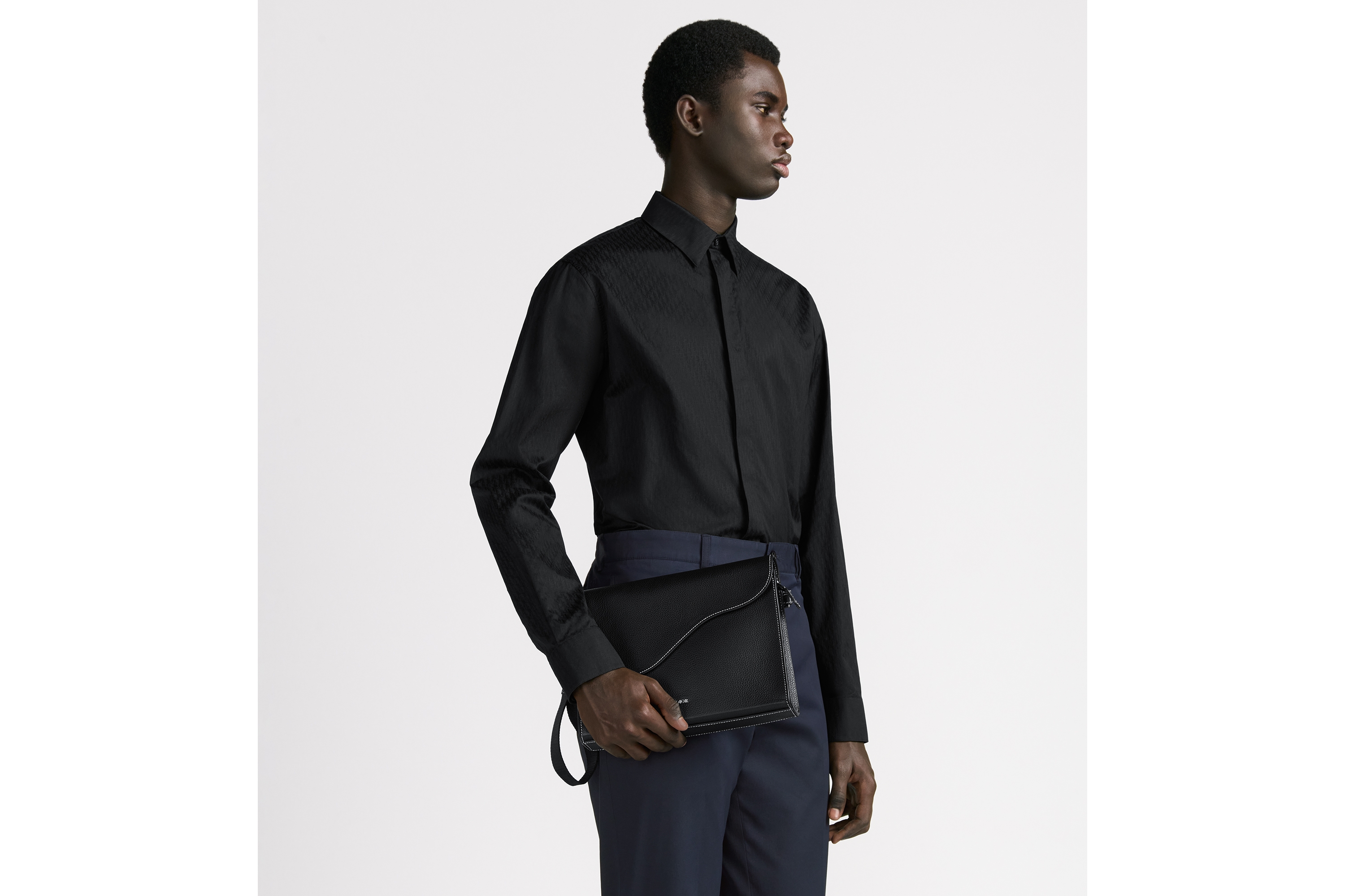 Look Saddle A5 Triangle Pouch Black Grained Calfskin E19