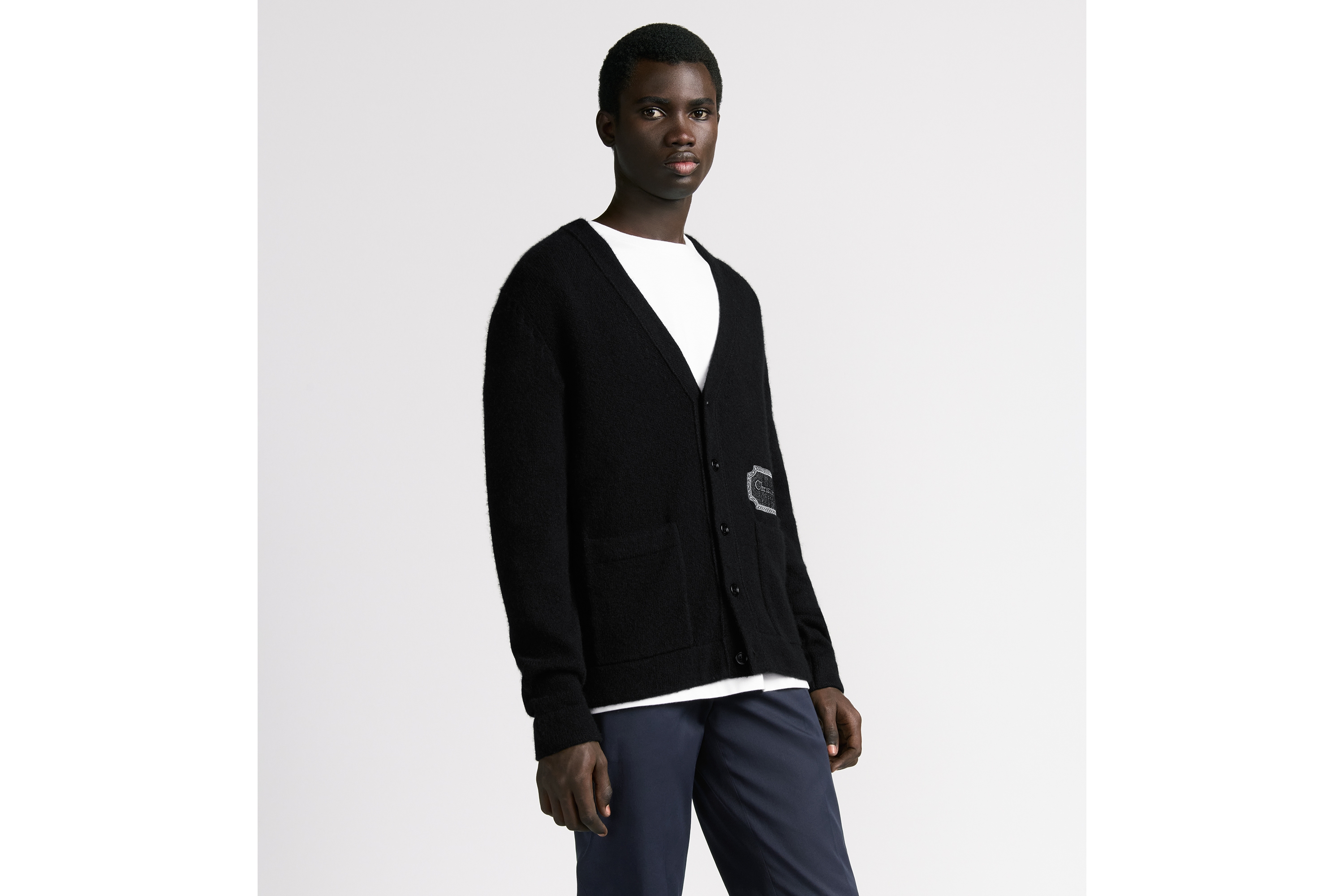 Look Christian Dior Couture Cardigan Black Cashmere Jersey E07