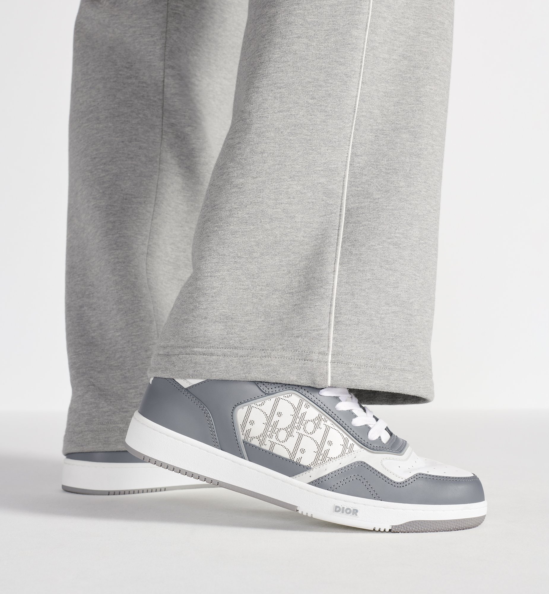 B27 Uptown Low-Top Sneaker Dior Gray Smooth Calfskin and B27 Uptown Low-Top Sneaker Dior Gray Smooth Calfskin and