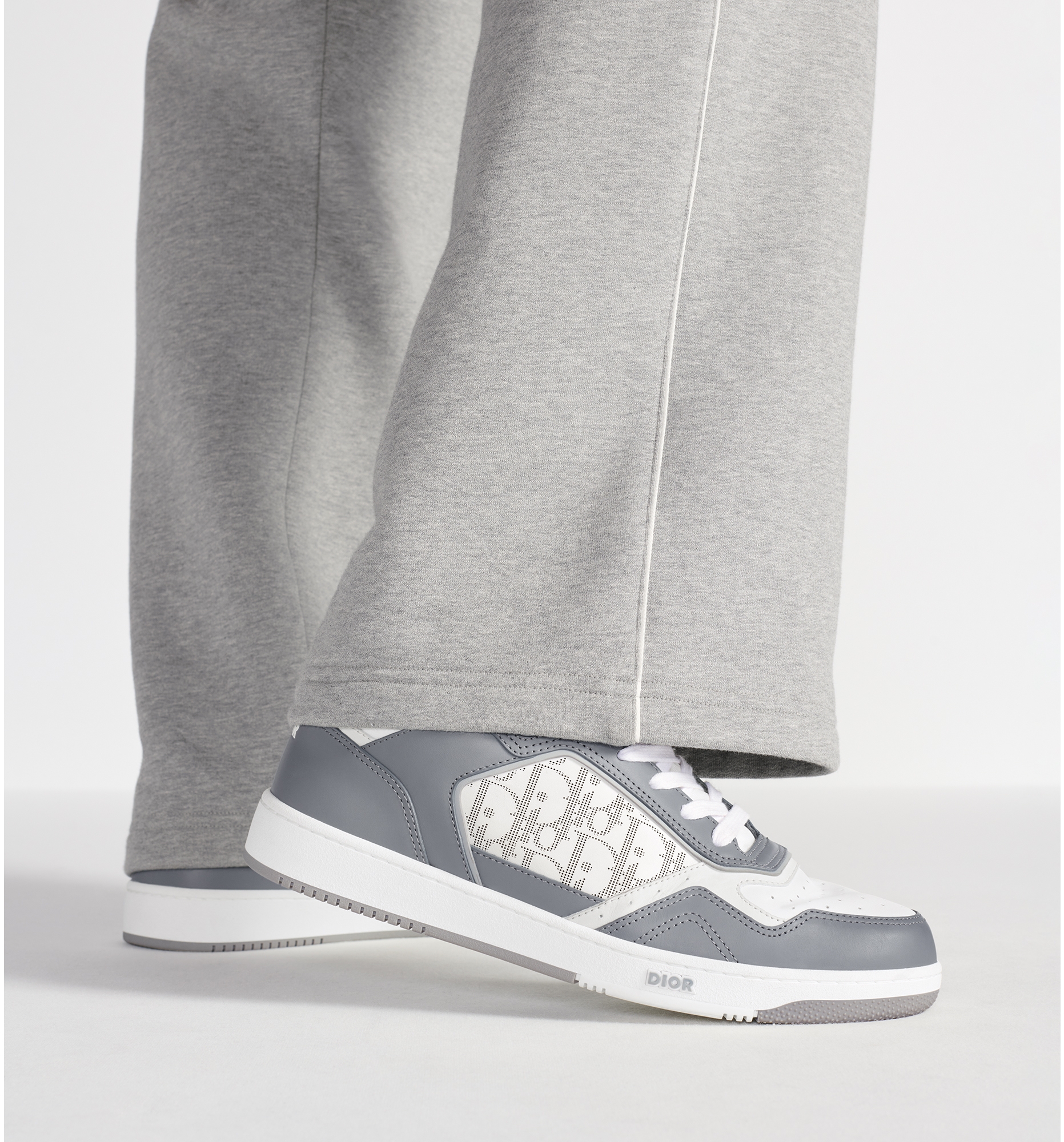 DIOR B27 オブリークロートップスニーカー グレーホワイト40