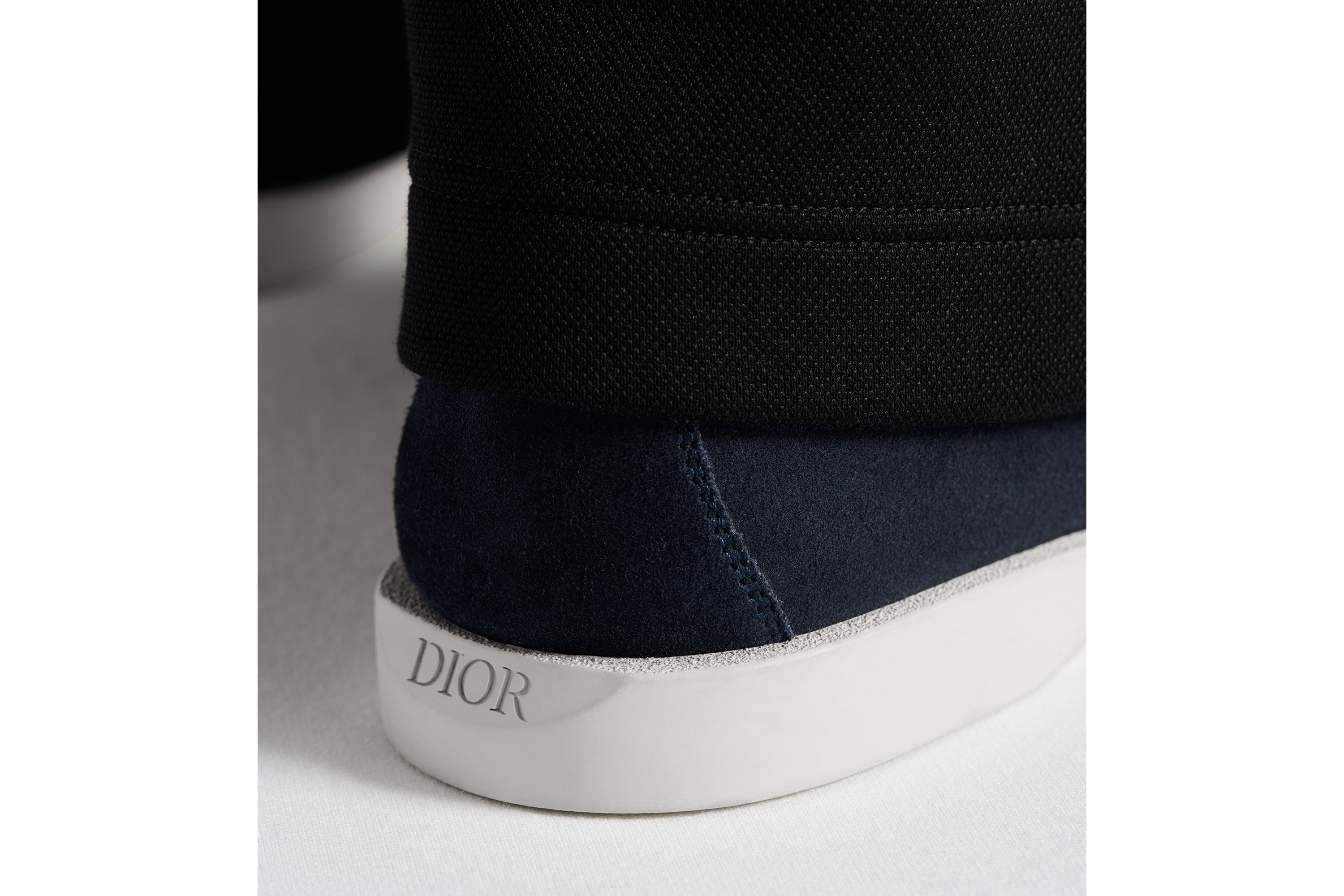 Look Dior Granville Loafer Navy Blue Suede with Beige and Black Dior Oblique Jacquard E25