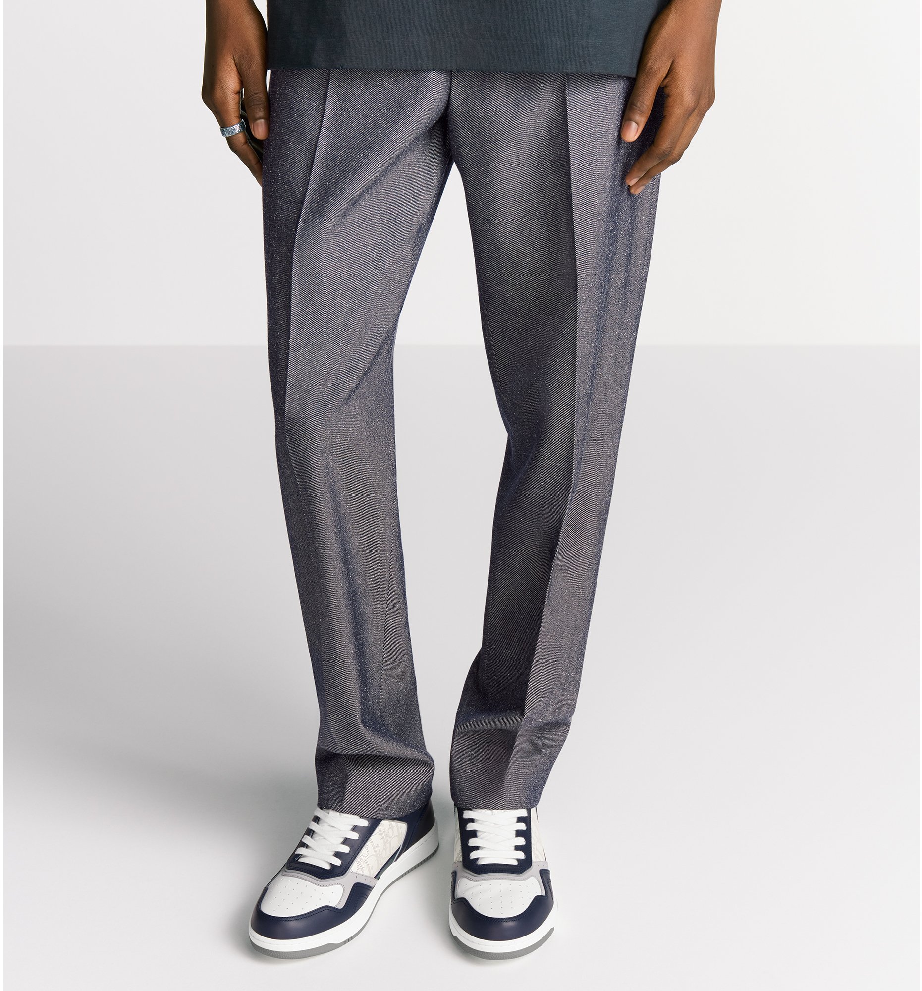aria_look Tailored Track Pants with Christian Dior Couture Tag Worn view