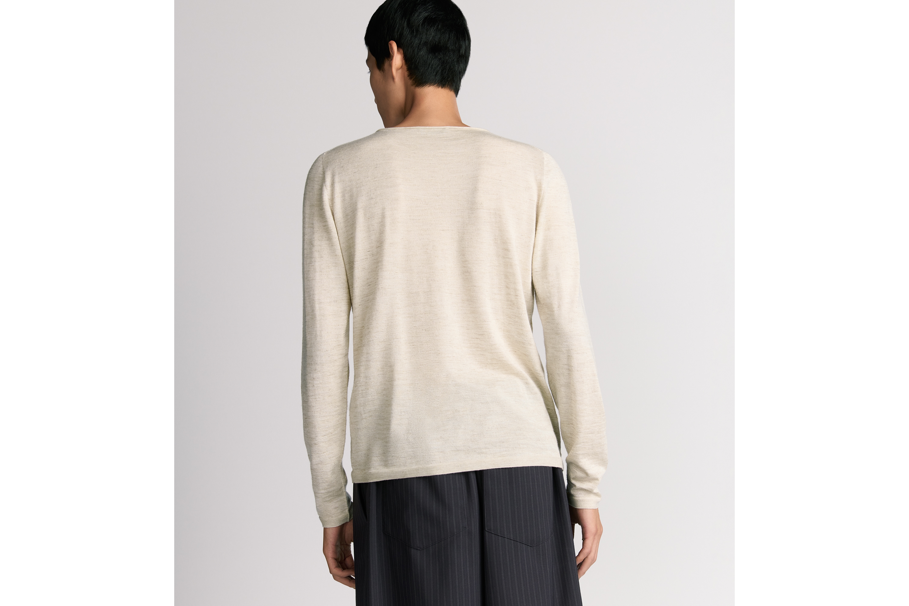 Look Sweater Beige Cashmere, Silk and Linen Jersey E09