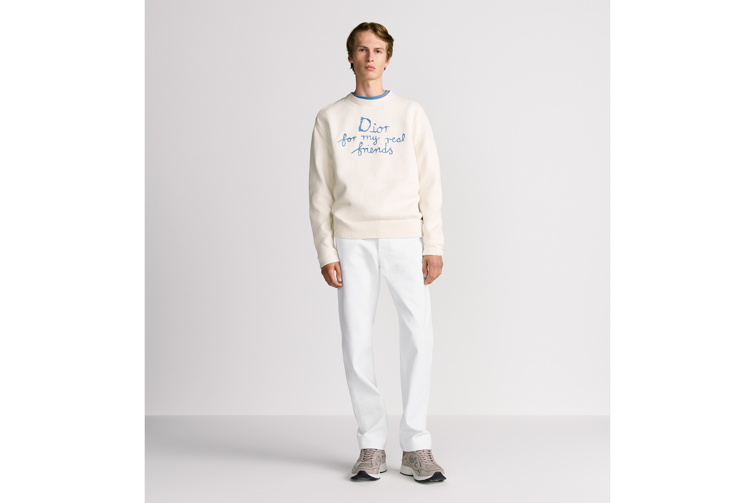 Look Regular Jeans White Cotton Twill E02